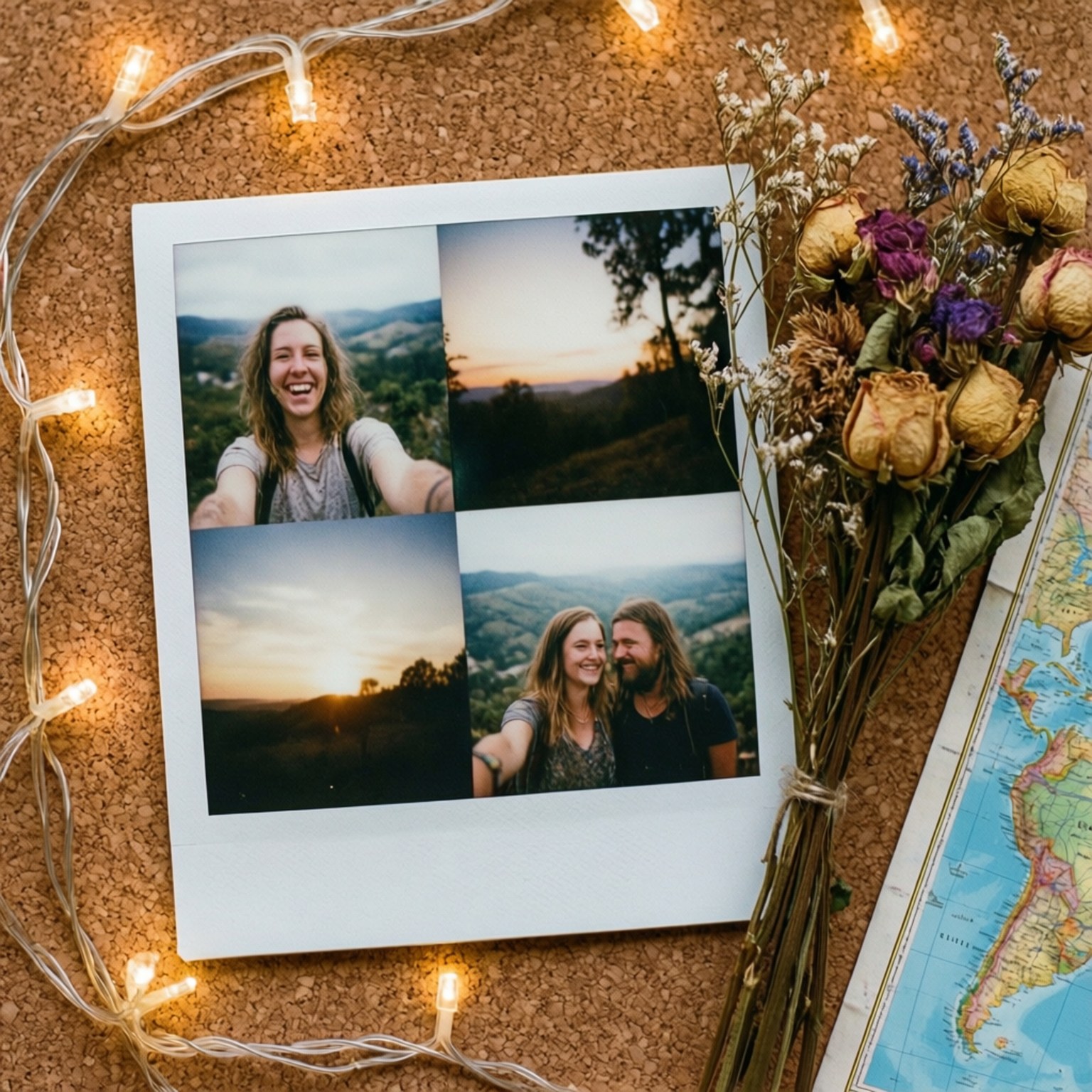 Kolaaji ya Kusafiri ya Polaroid Picha ya Ukuta