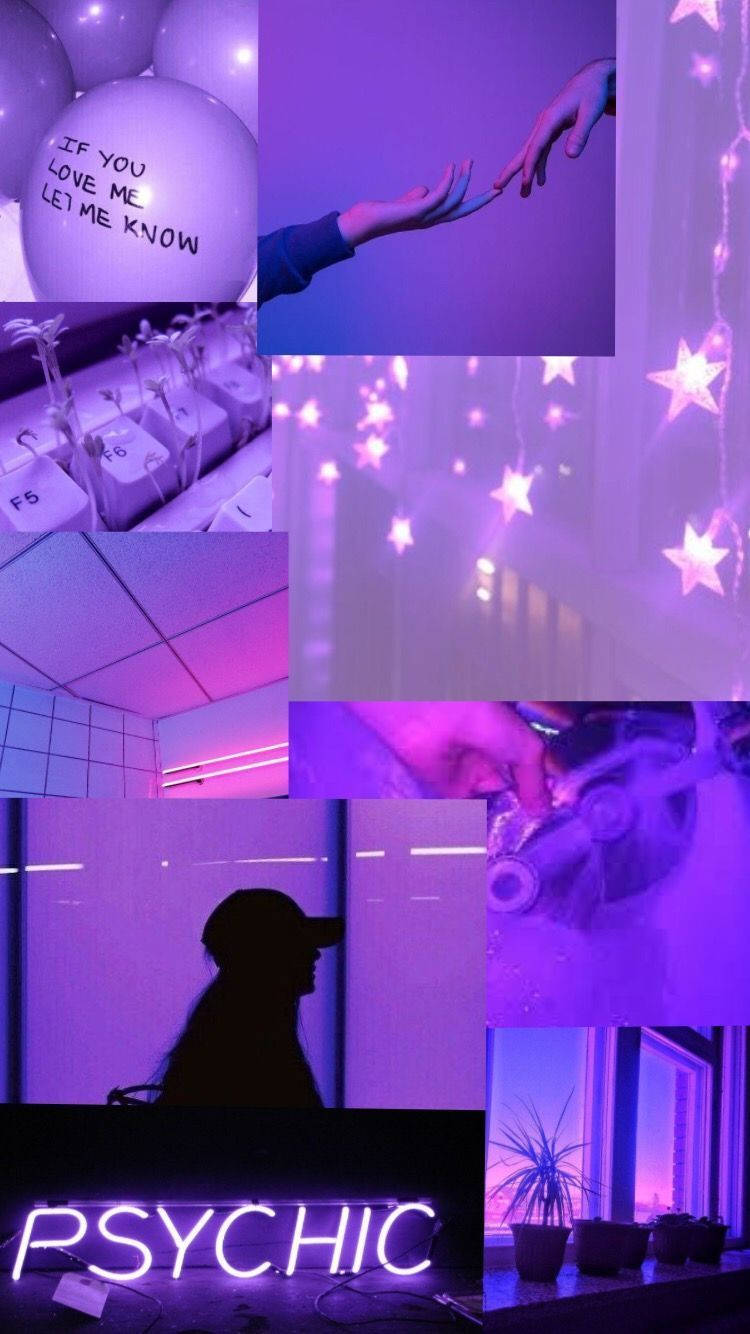 Kolagi Nzuri ya Zambarau Pastel ya Tumblr Picha ya Ukuta