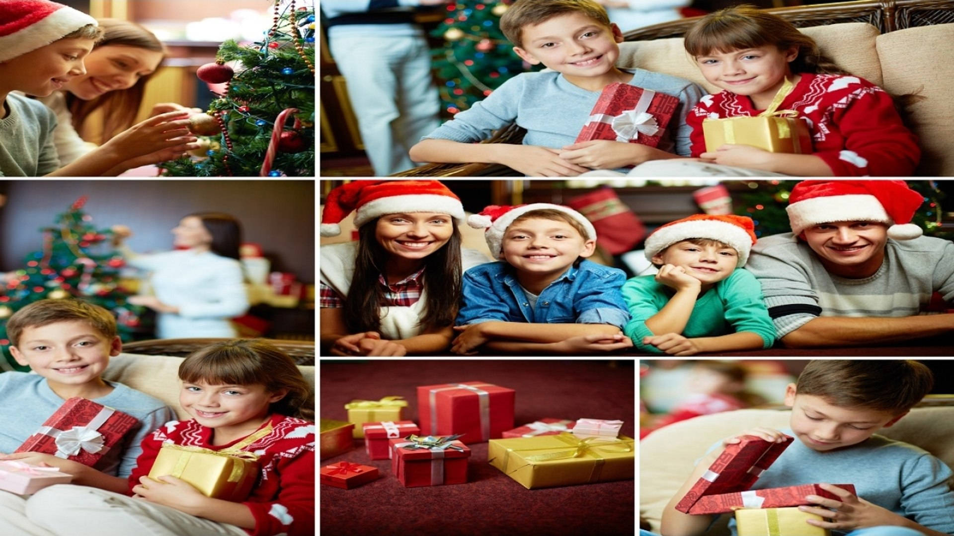 Kolagi ya Familia ya Krismasi Picha ya Ukuta