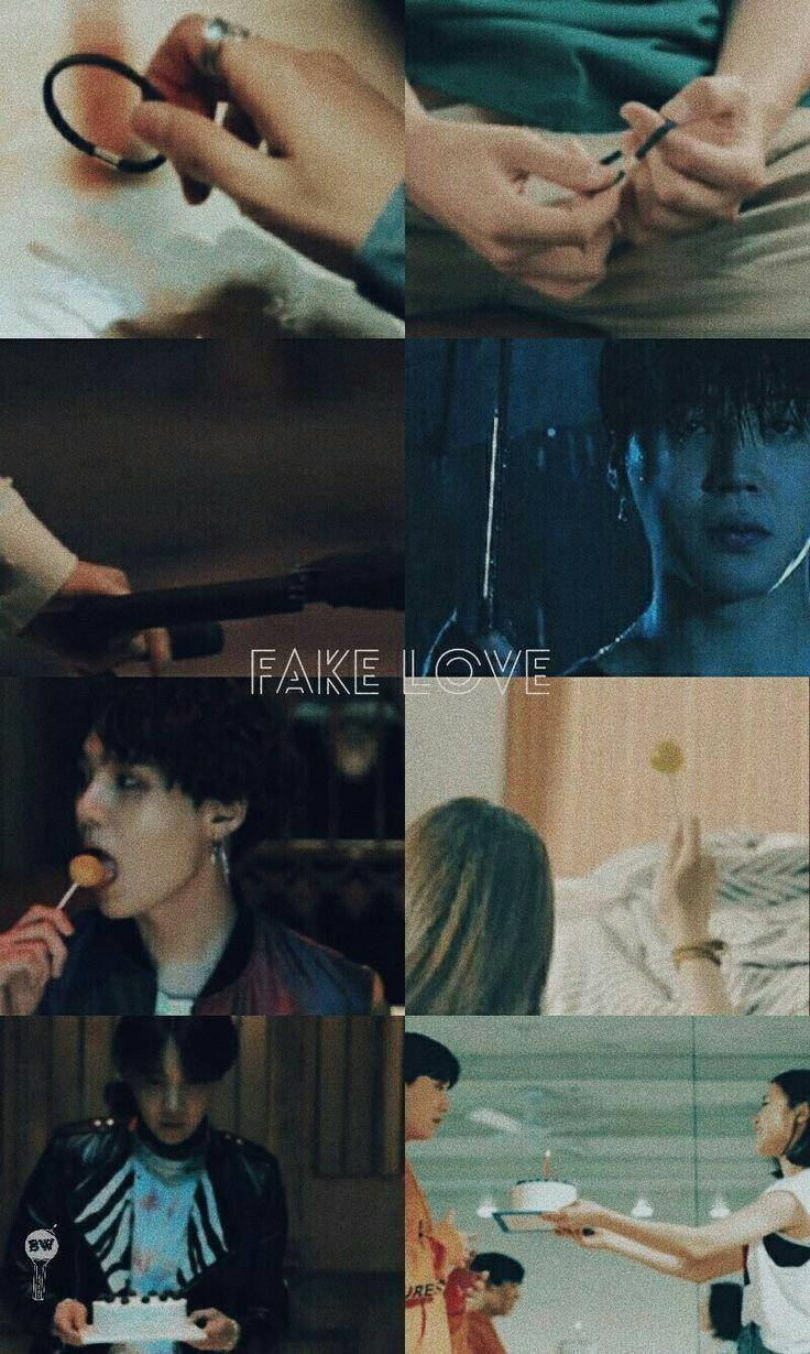 Kolaji ya BTS Fake Love Picha ya Ukuta