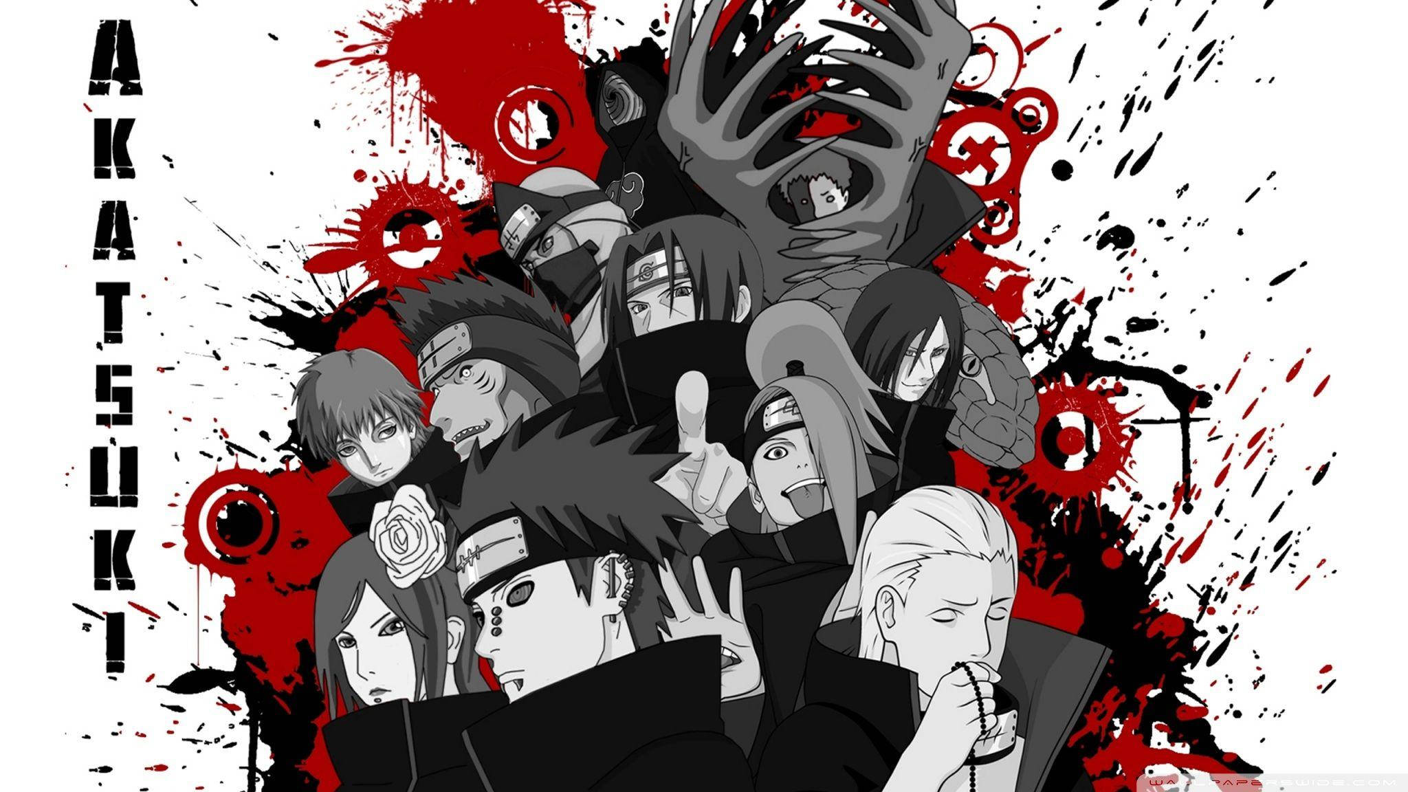 Komatishua Nyekundu na Kijivu ya Akatsuki PC Picha ya Ukuta