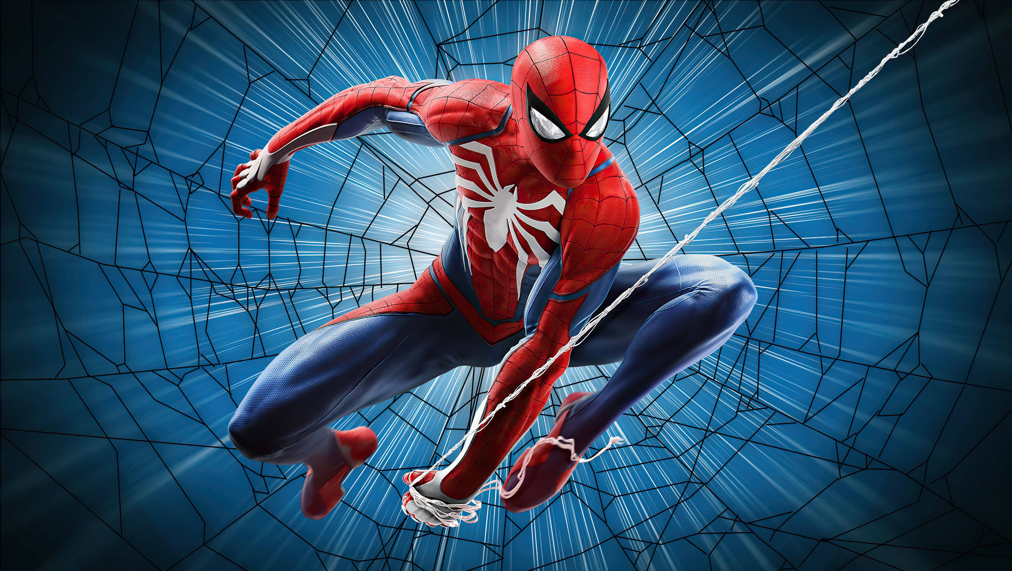 Kompyuta ya Meza ya Spider Man Ps4 Bluu Picha ya Ukuta