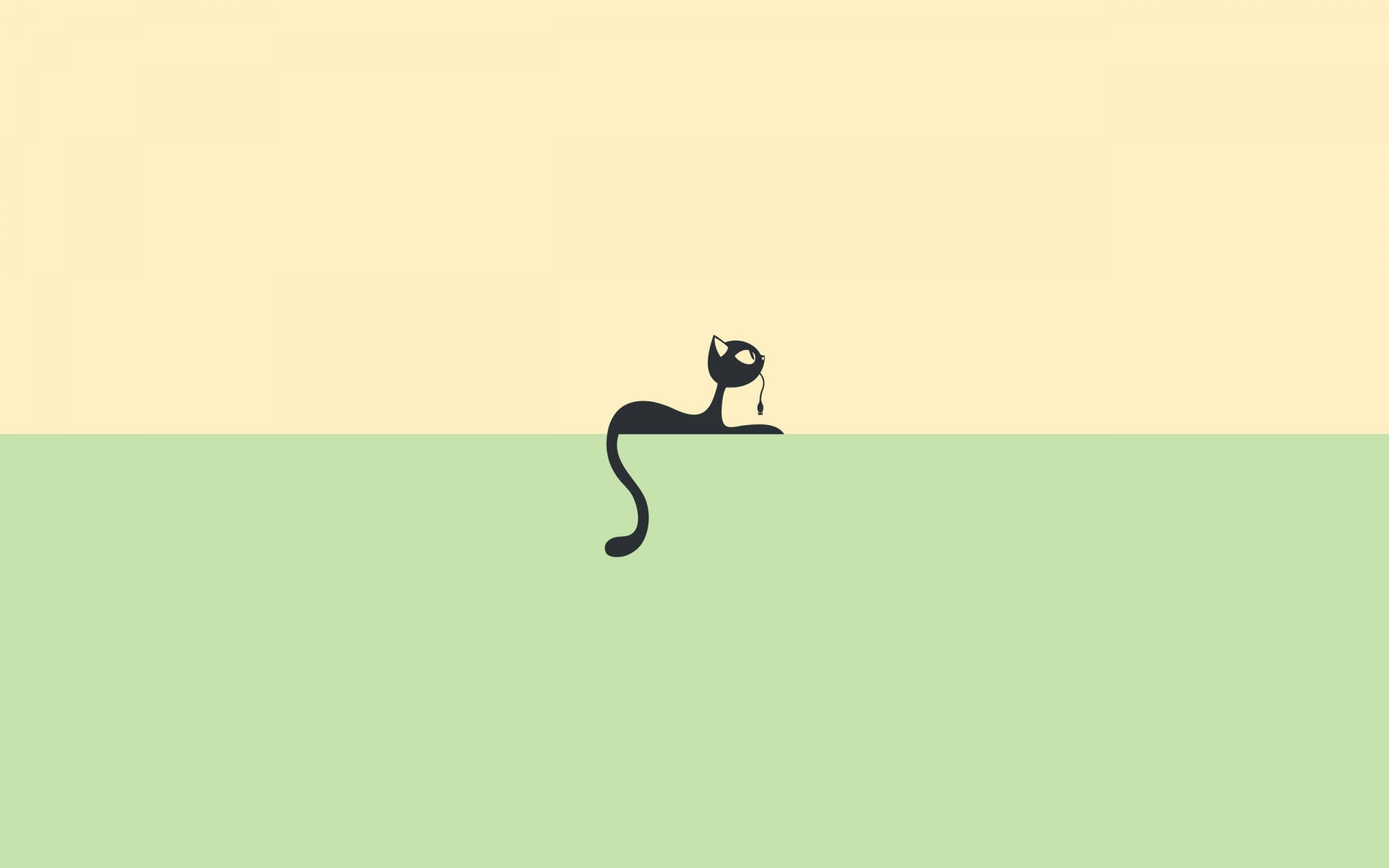 Kompyuta ya Paka Minimalist Picha ya Ukuta