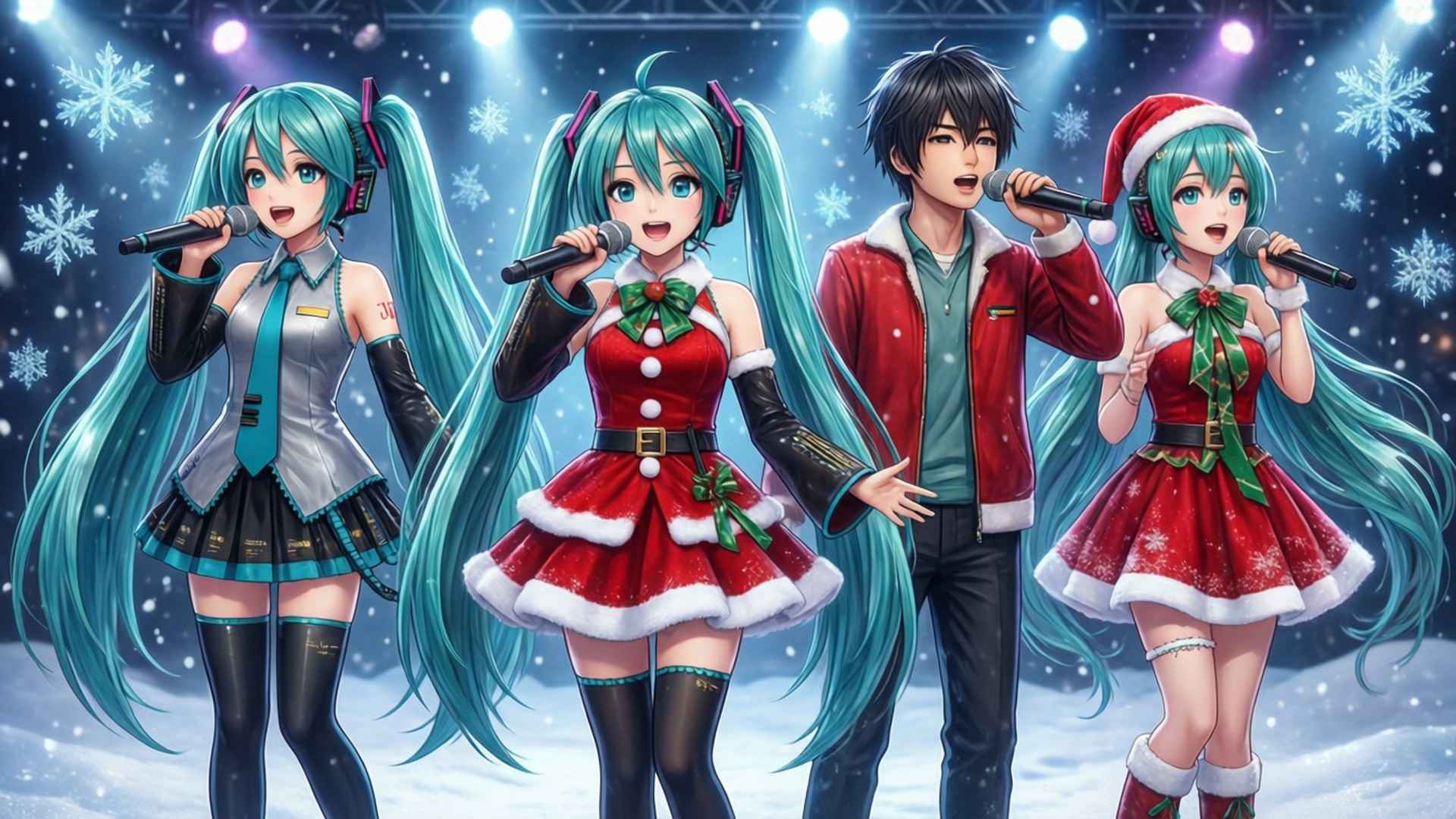 Konsati ya Krismasi ya Vocaloid Picha ya Ukuta