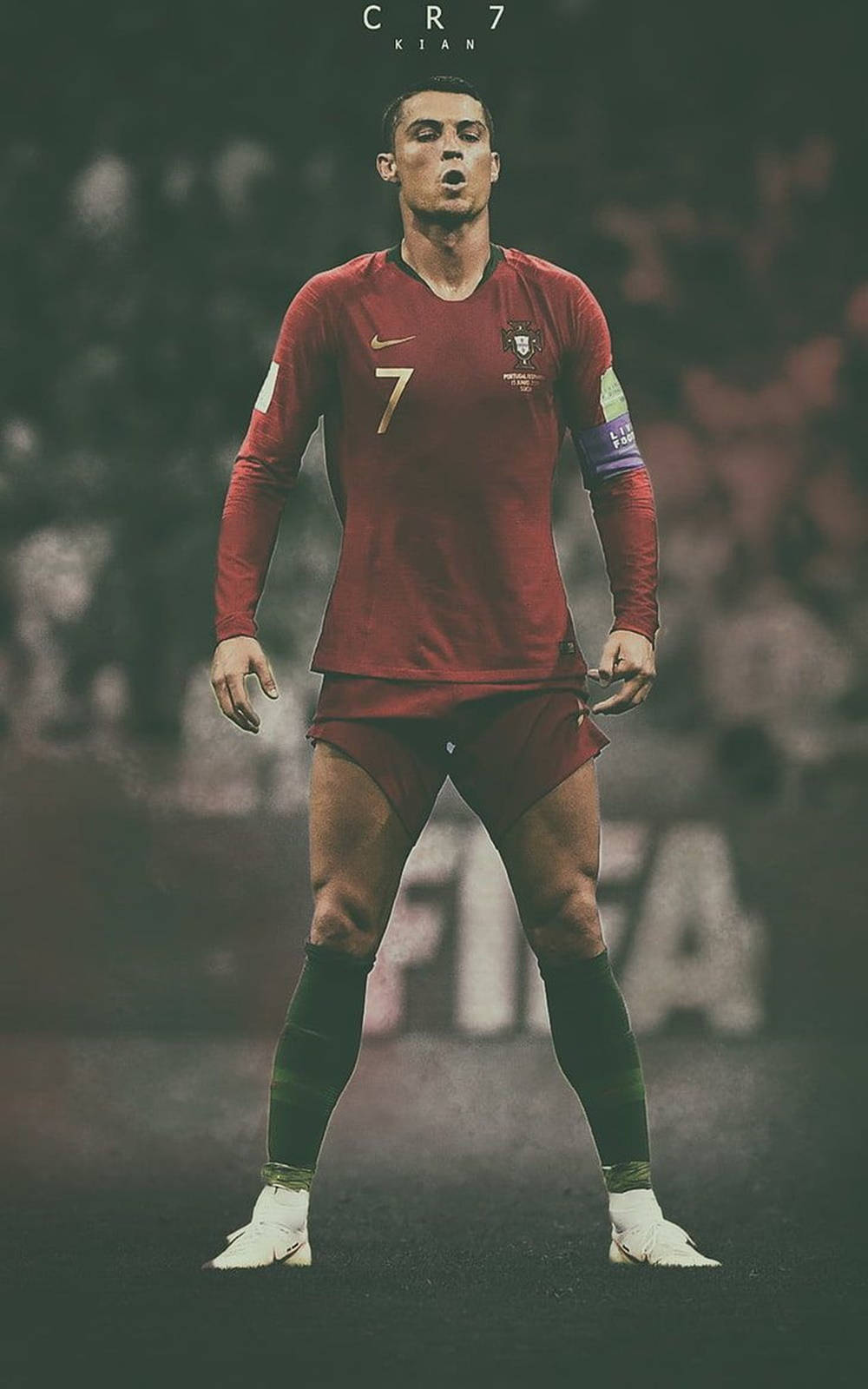 Koti Nyekundu la FPF la Cristiano Ronaldo Baridi Picha ya Ukuta