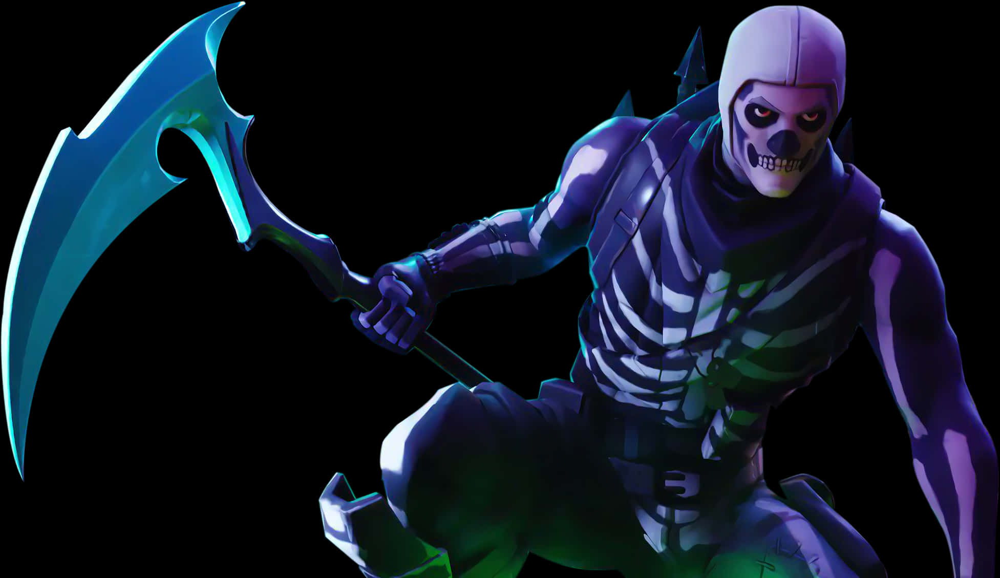 Koti ya Skull Trooper ya Fortnite Ikiwa na Mundu Picha ya Ukuta