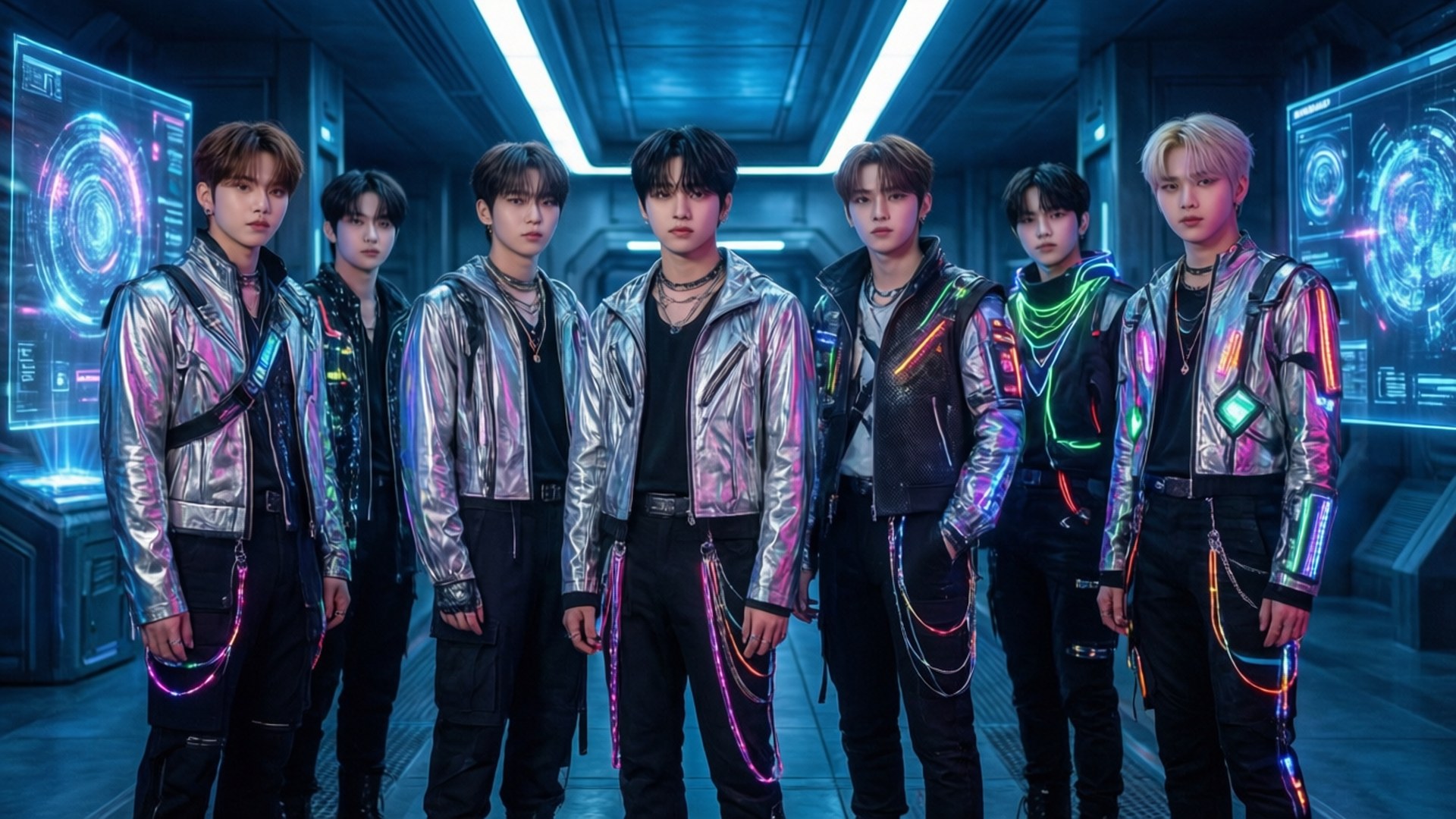 Kpop ya Baadaye ya Cyberpunk Picha ya Ukuta