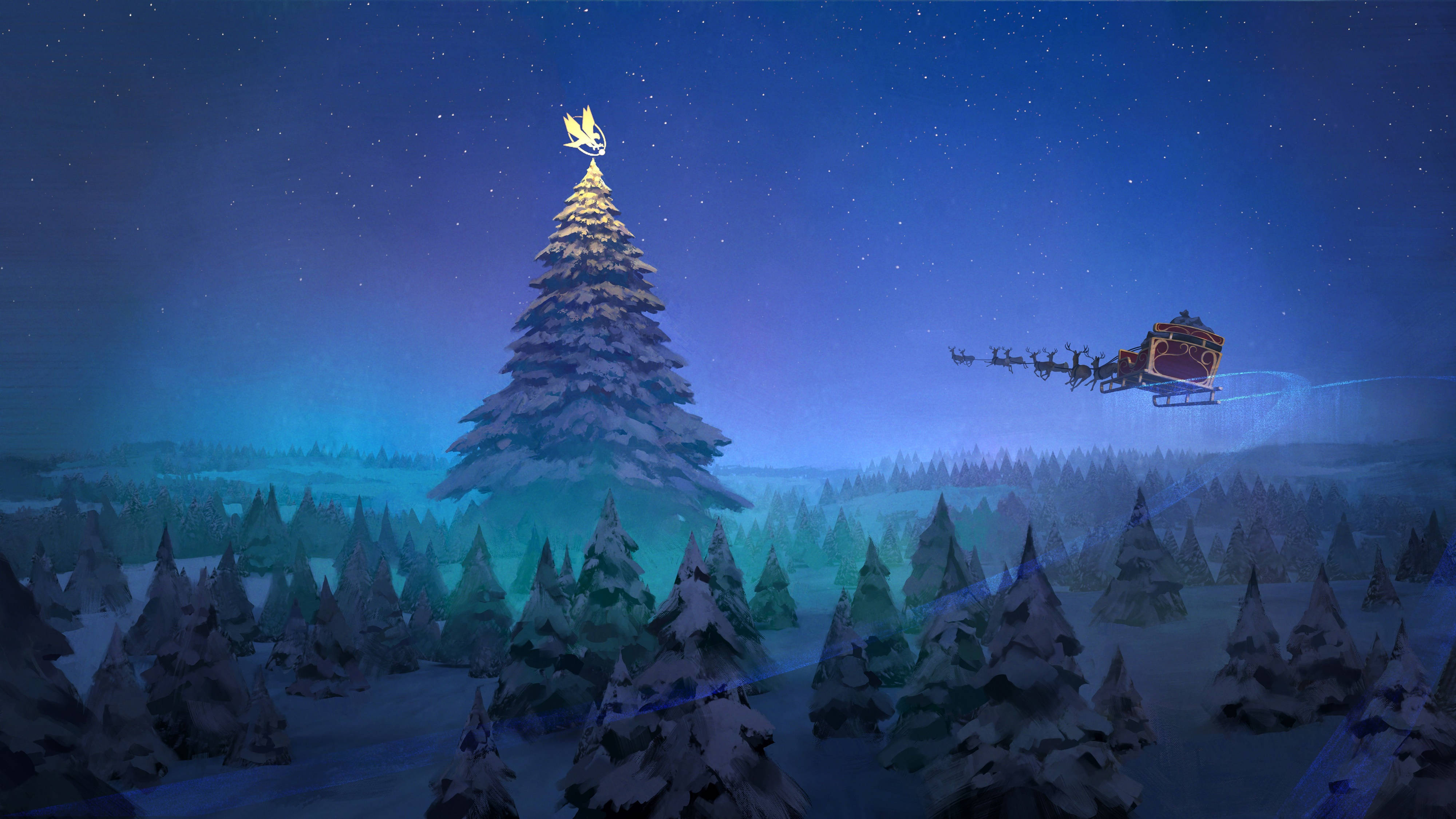 Krisimasi 4K Ultra HD Santa Claus Picha ya Ukuta