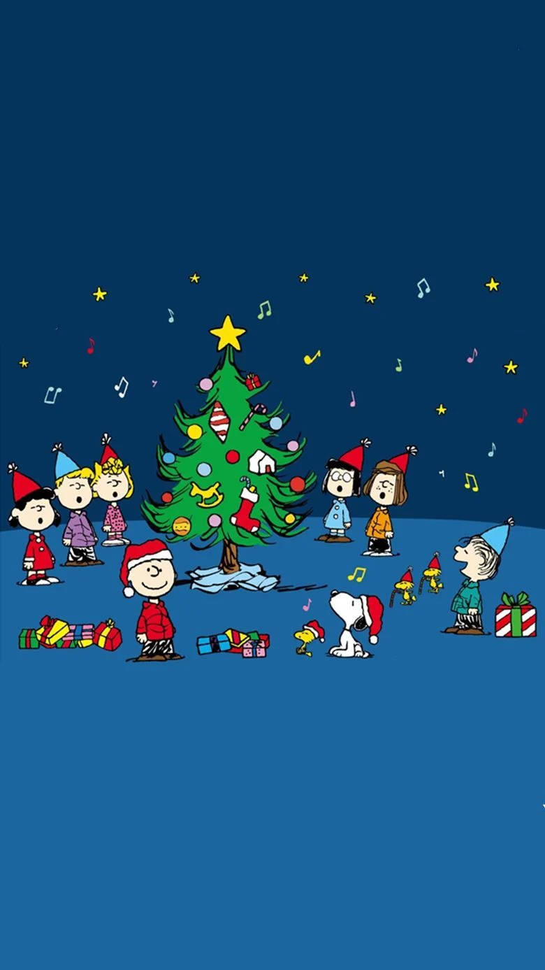Krismasi Mzuri wa Charlie Brown na Marafiki Picha ya Ukuta