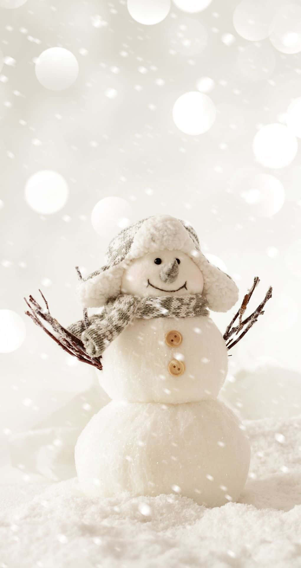 Krismasi Nyeupe Snowman iPhone Picha ya Ukuta