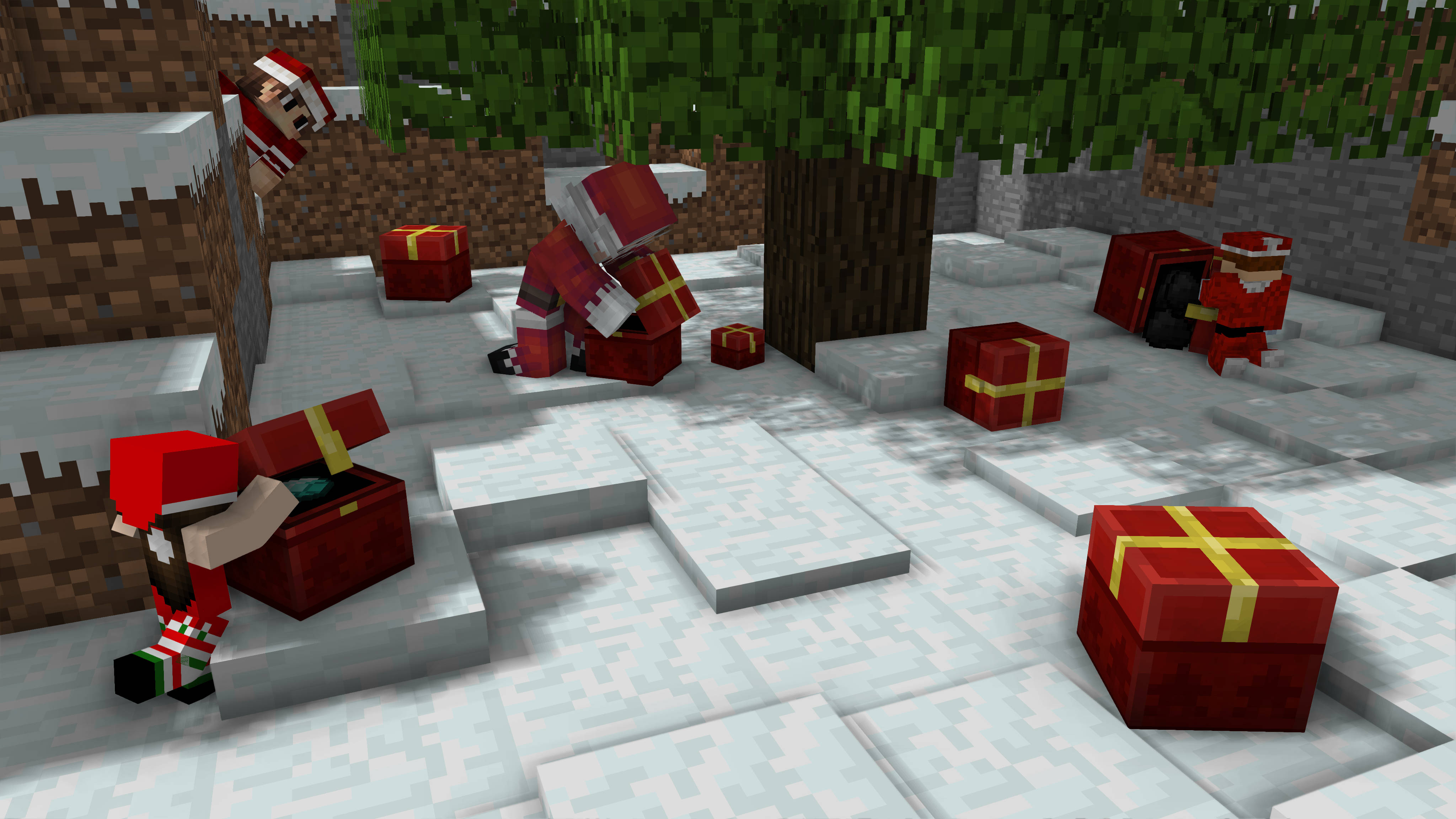 Krismasi ya Minecraft Inayotembea Picha ya Ukuta