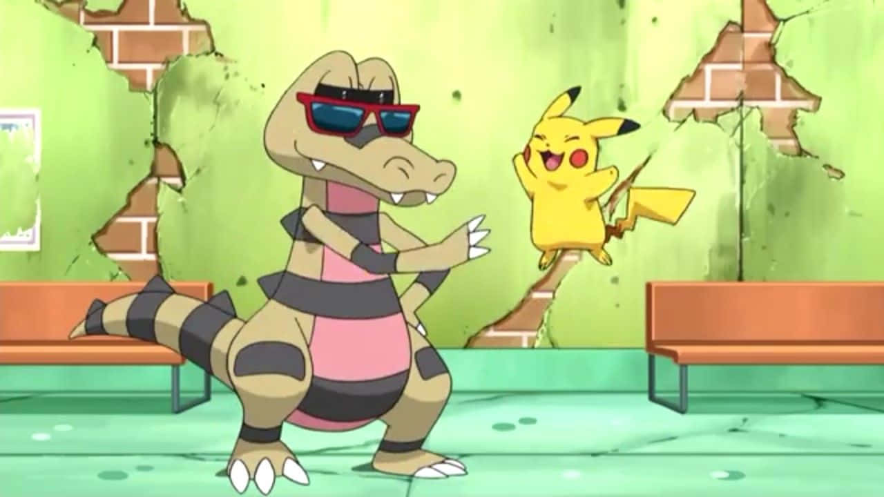 Krokorok na Pikachu Picha ya Ukuta