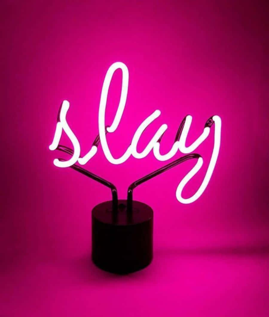 Kubali mwanga wako wa ndani na Neon Pink Aesthetic Picha ya Ukuta