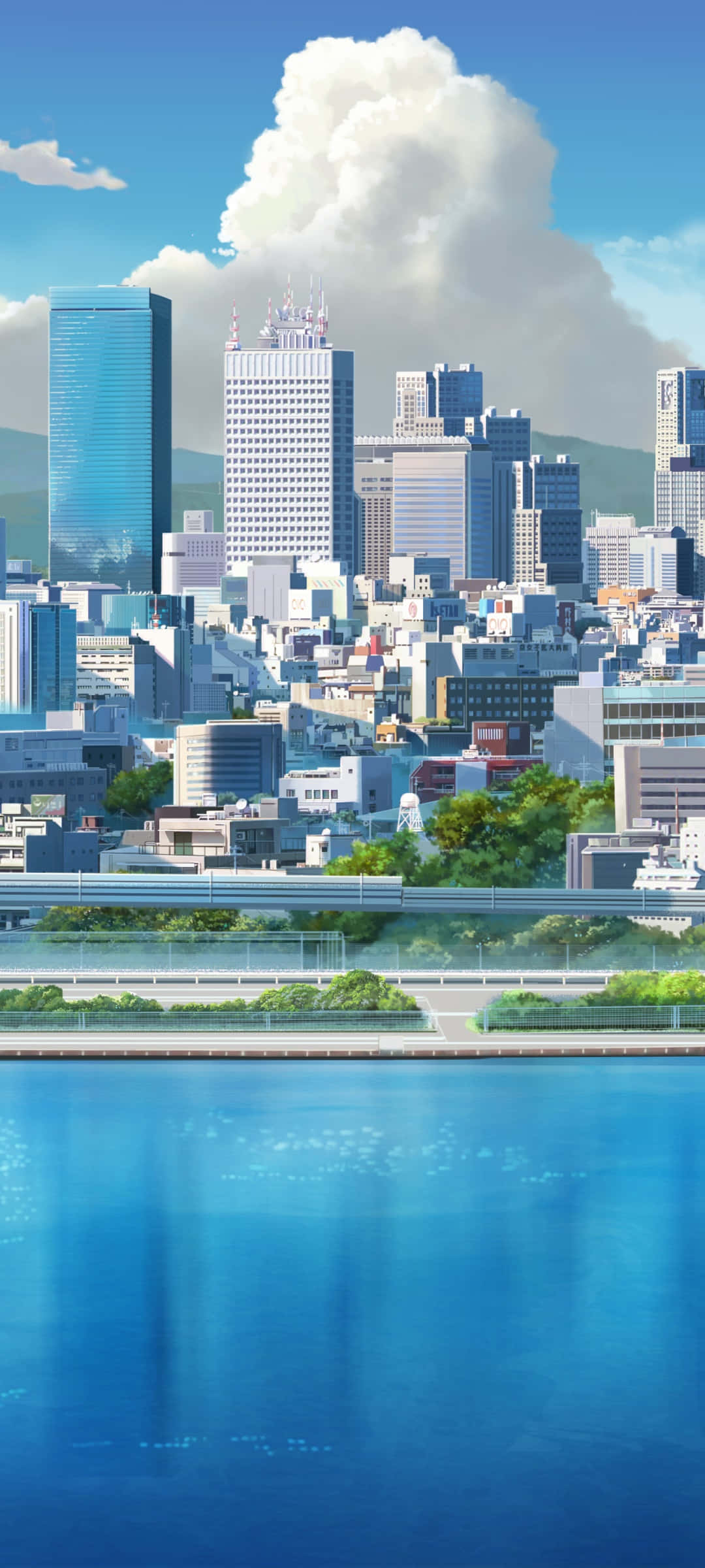 Kuchunguza Mwanga wa Mwanga wa Anime City Picha ya Ukuta