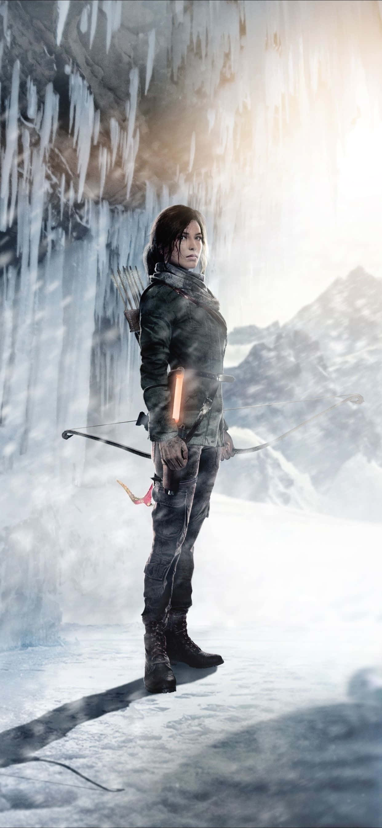 “Kufichua siri na mwendo kwenye iPhone Xs Max yako na Rise of the Tomb Raider" Picha ya Ukuta