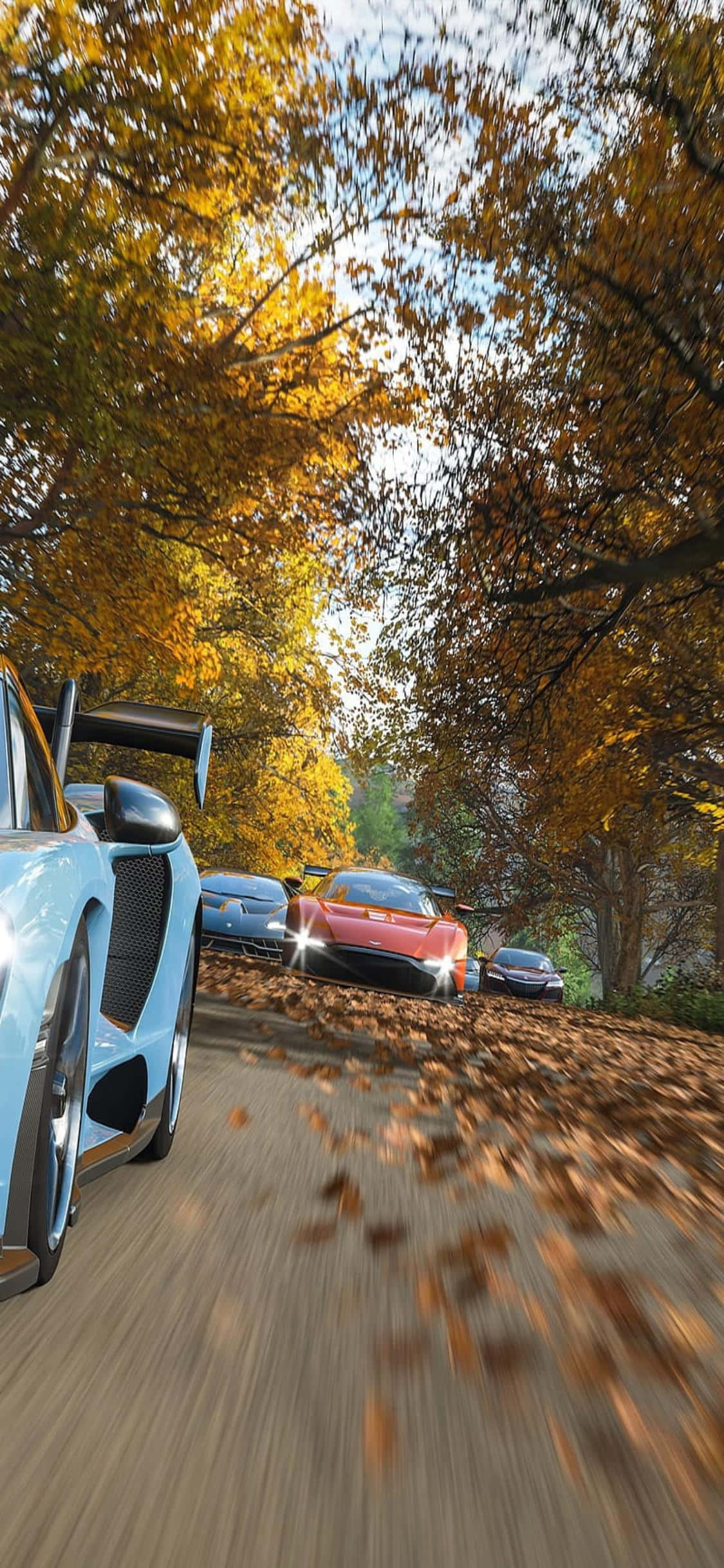 Kufikia barabara za Forza Horizon 4 na iPhone XS Picha ya Ukuta