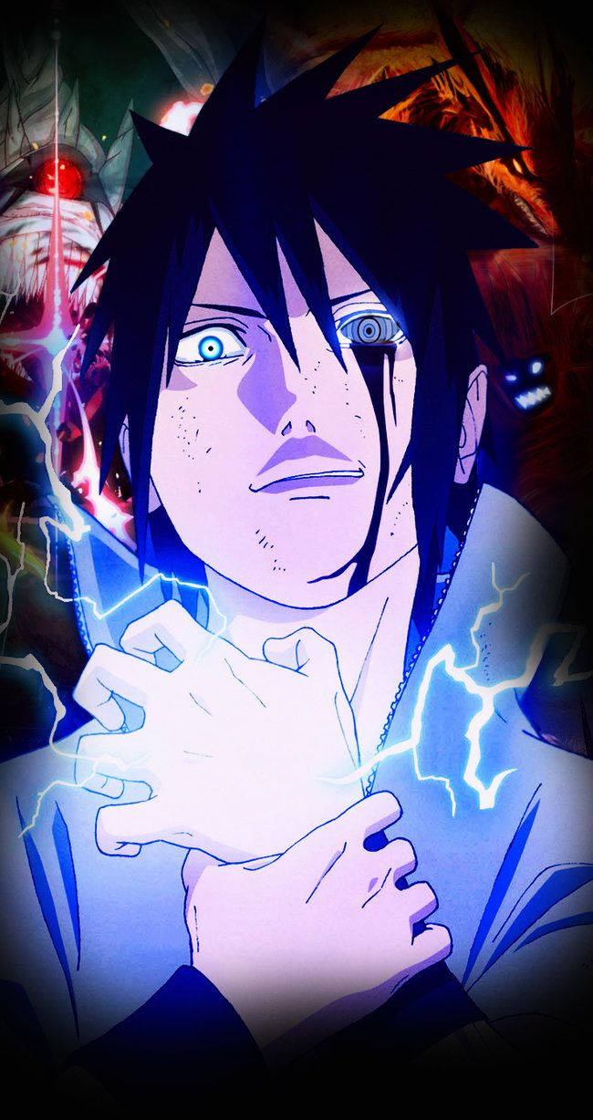 Kufungua nguvu za jicho la Rinnegan la Sasuke na mbinu ya Chidori Picha ya Ukuta