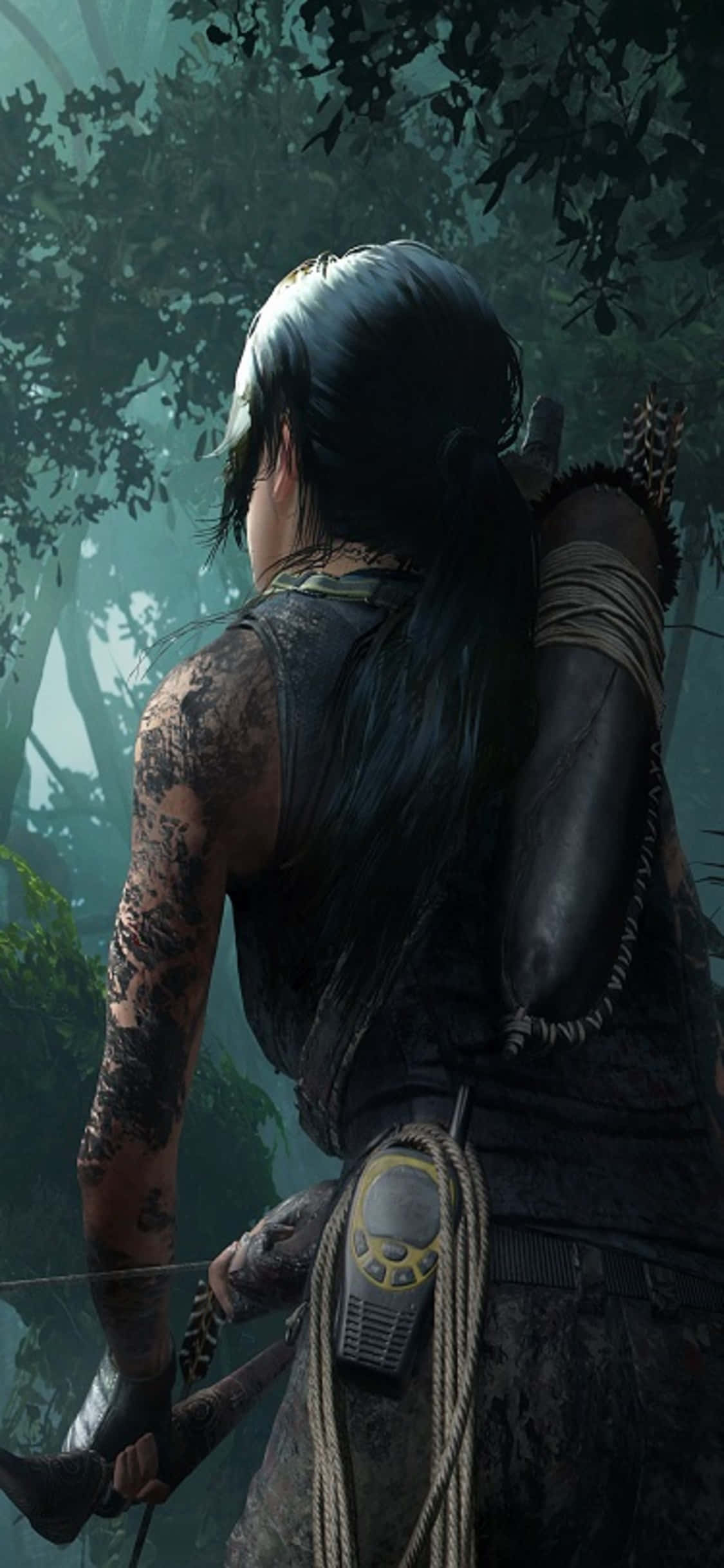 Kufungua siri za Shadow of the Tomb Raider na iPhone X. Picha ya Ukuta