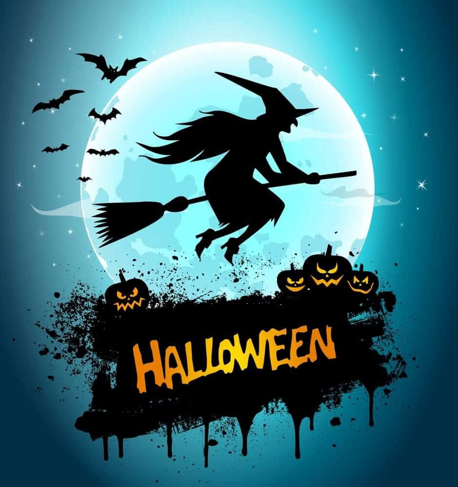 Kugandishwa na woga, hii boga ya katuni inatetemeka usiku wa Halloween Picha ya Ukuta