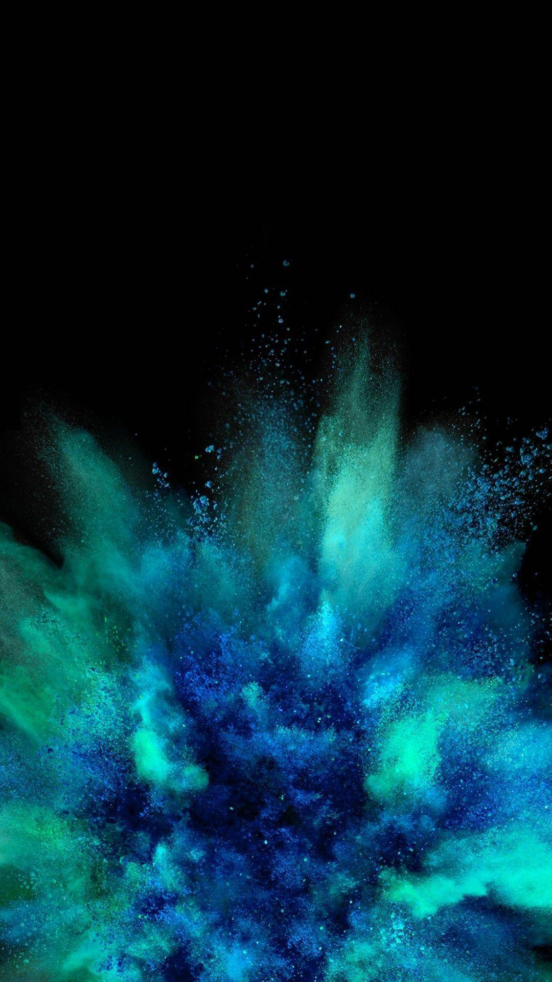 Kuingia katika dunia ya bluu ya kuvutia na Mwoneko wa AMOLED wa Poda za Bluu Picha ya Ukuta