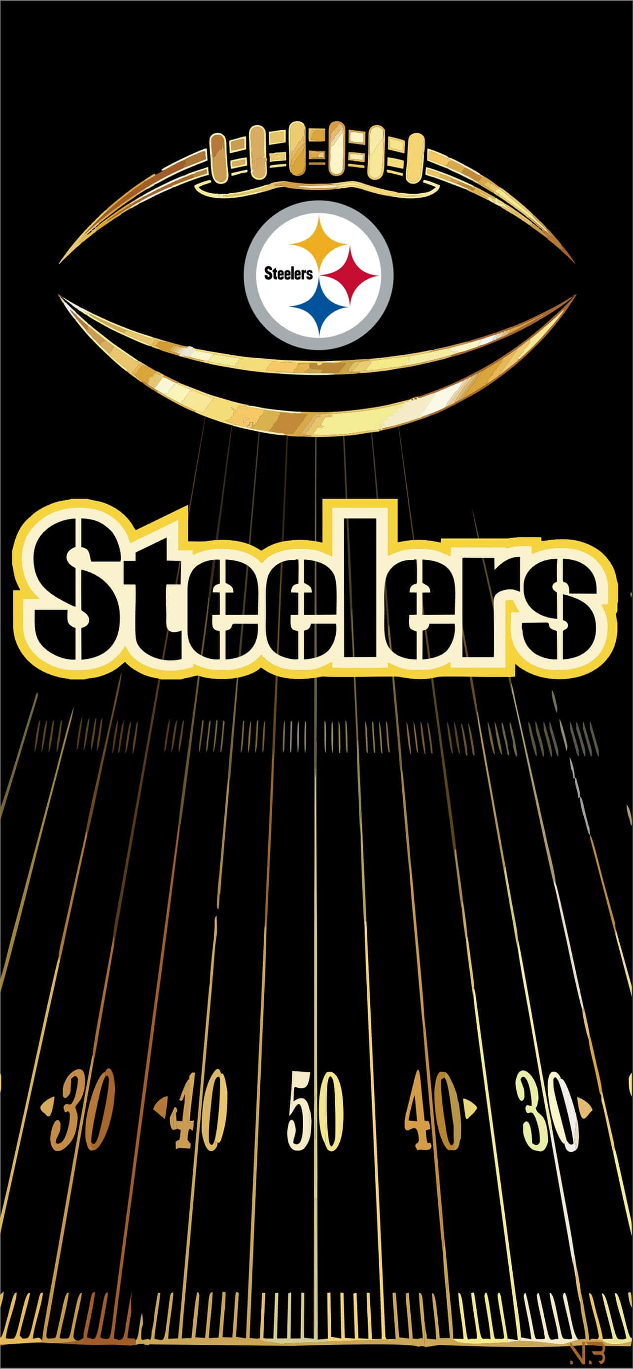 Kukatia Hatua - Pata Programu Rasmi ya Pittsburgh Steelers Picha ya Ukuta