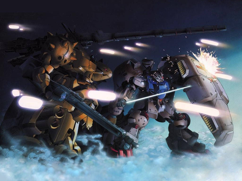 Kukinga na Kushambulia Mobile Suit Gundam Picha ya Ukuta
