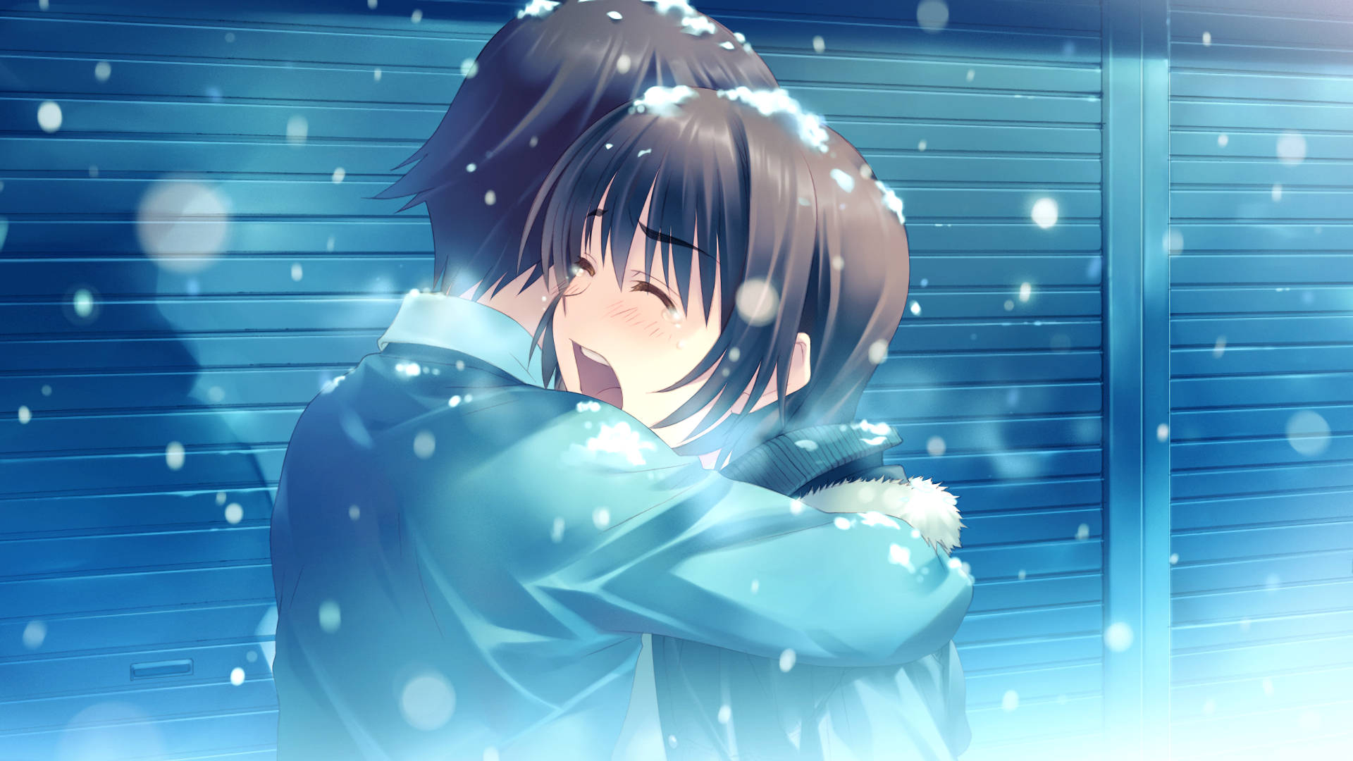 Kukumbatiana kwa Anime White Album 2 Picha ya Ukuta