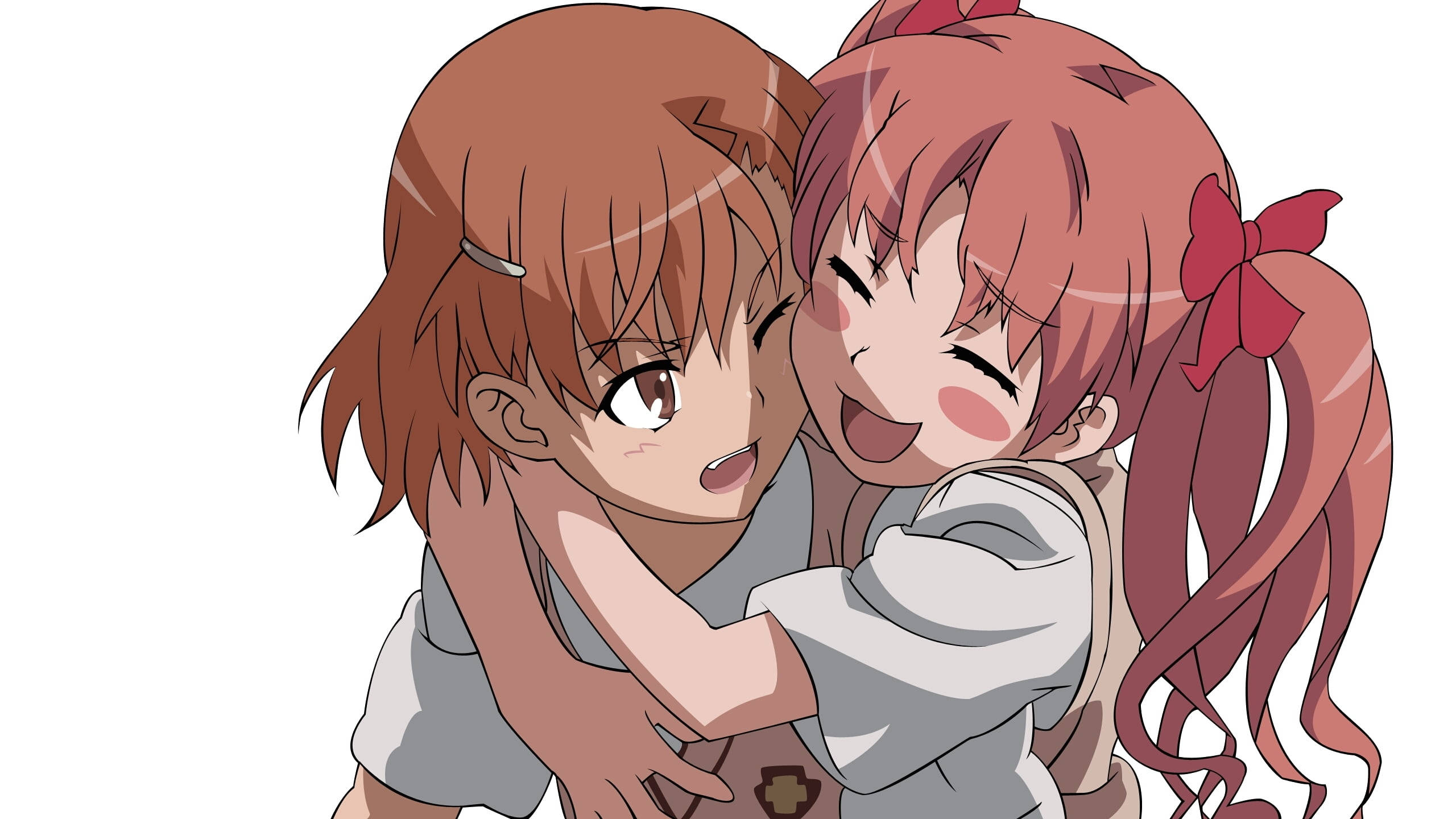 Kukumbatiana kwa Wanandoa Vijana wa Anime Picha ya Ukuta
