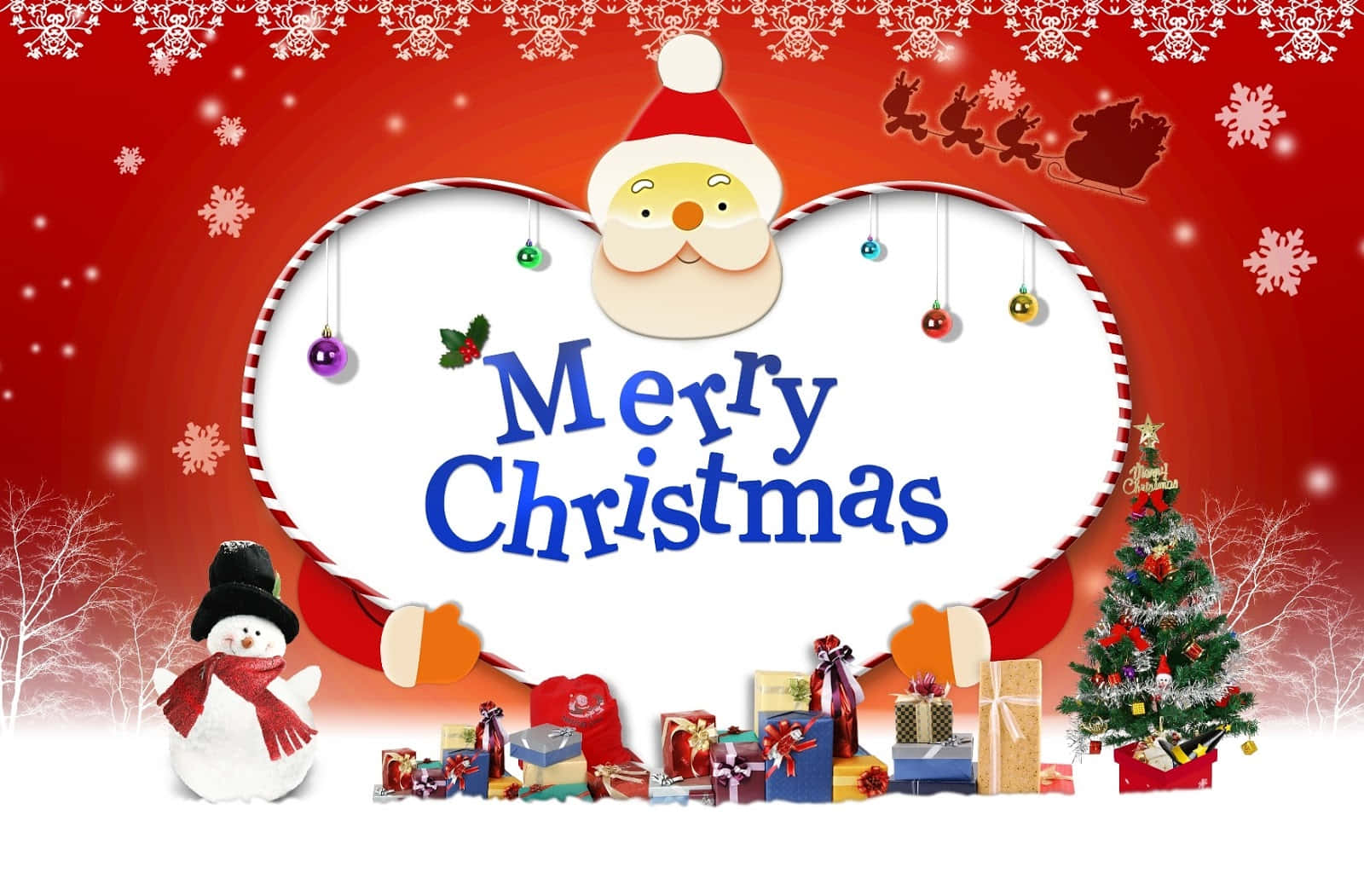 Kukutumia Krismasi njema na yenye furaha! Picha ya Ukuta
