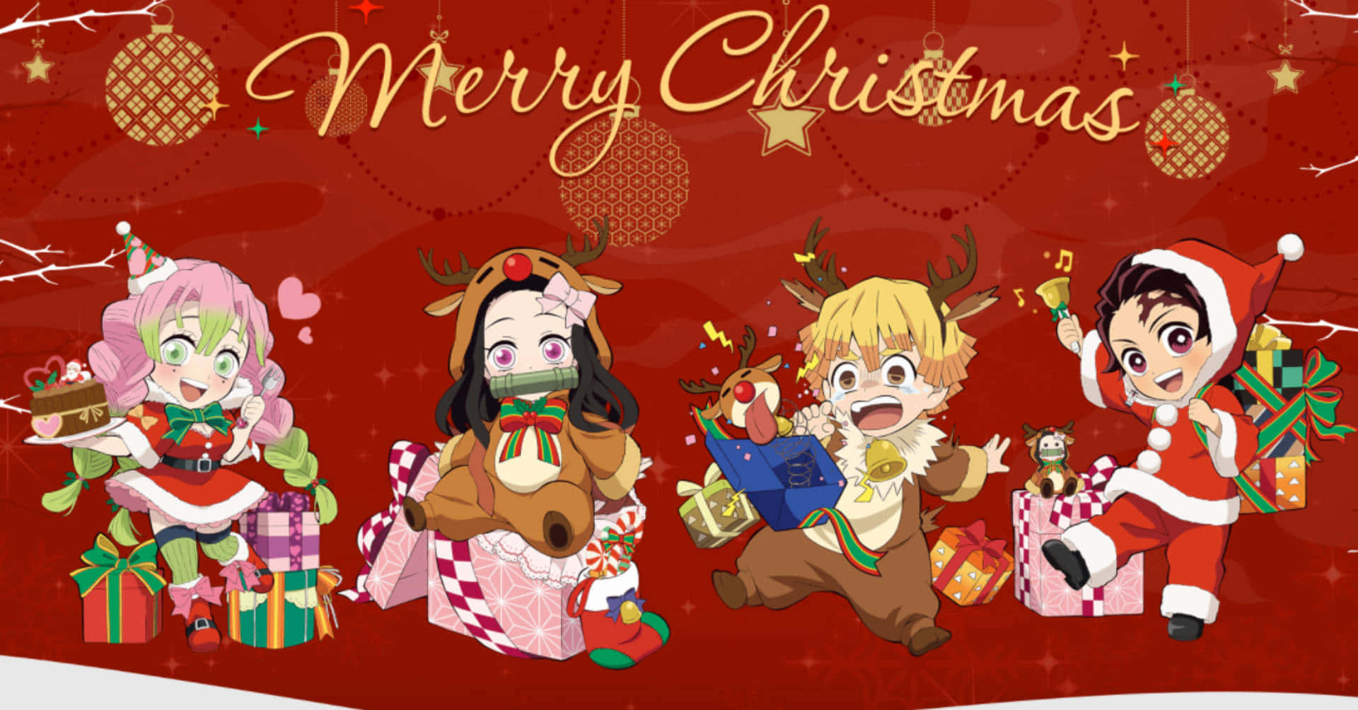 Kulichama ya Anime ya Krismasi! Picha ya Ukuta