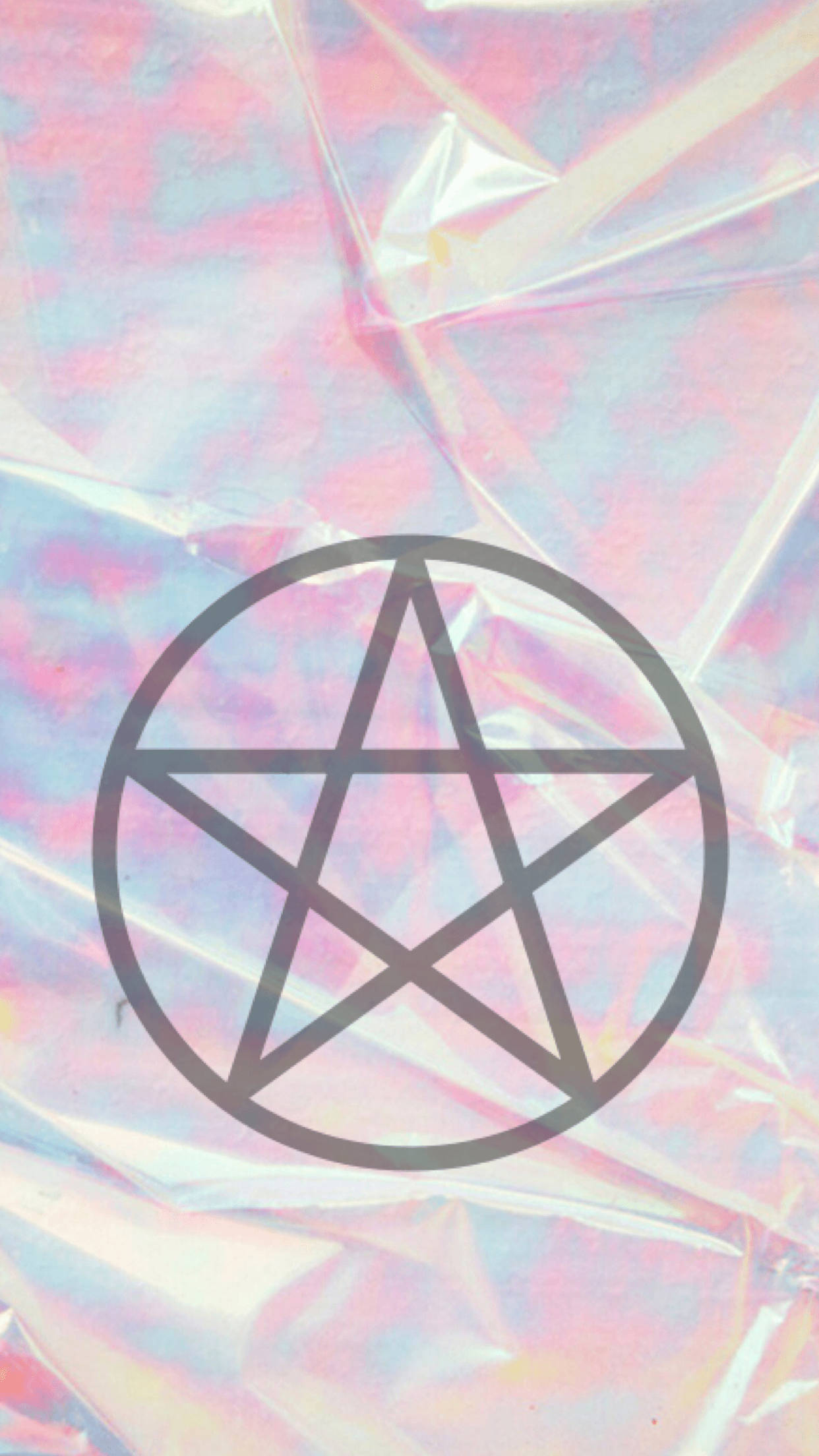 Kumbatia Urembo wa Kichawi wa Wachawi na Pentacle ya Rangi za Upinde wa Mvua Picha ya Ukuta