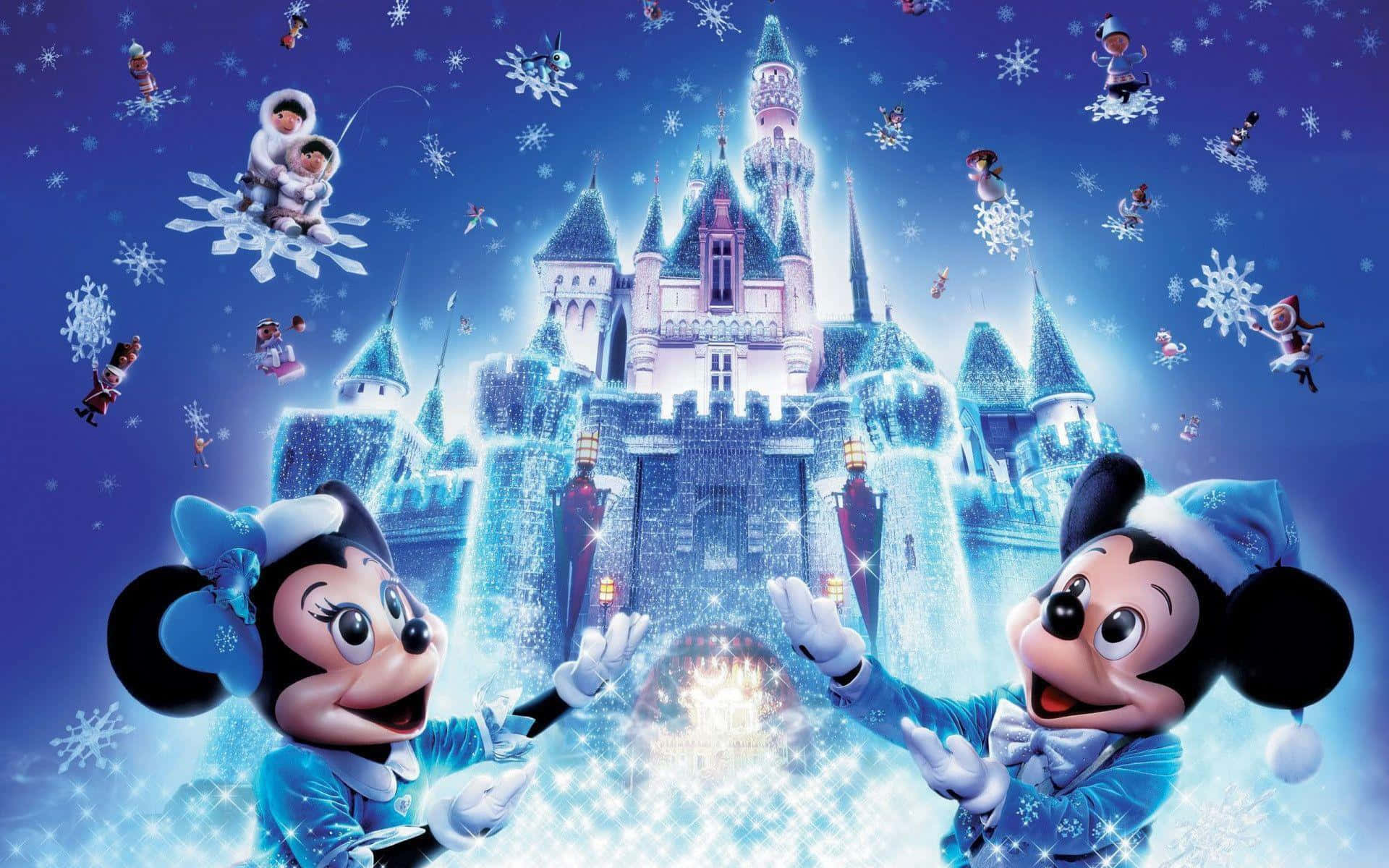 Kumbukumbu za furaha na Snow White, wakati wa Krismasi ya Disney Picha ya Ukuta