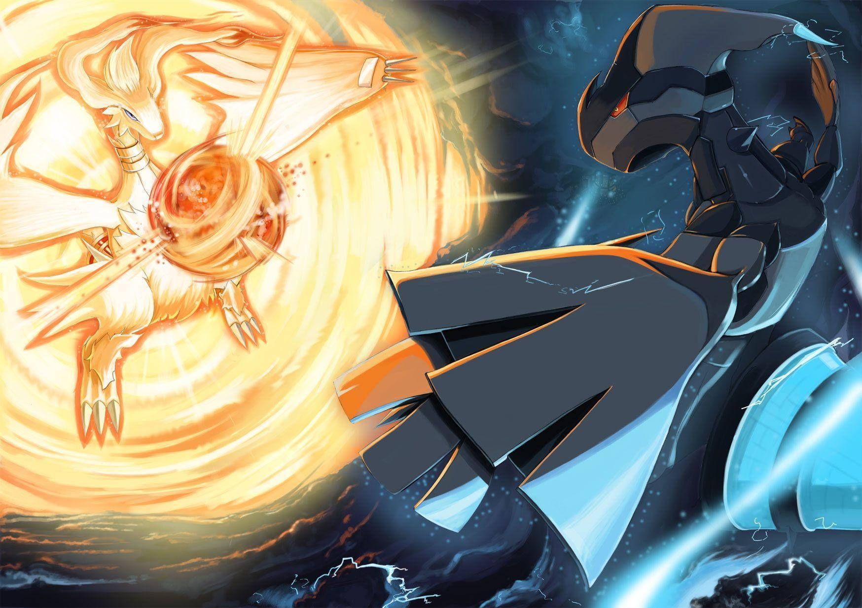 Kumlinda Zekrom Shining Reshiram Picha ya Ukuta