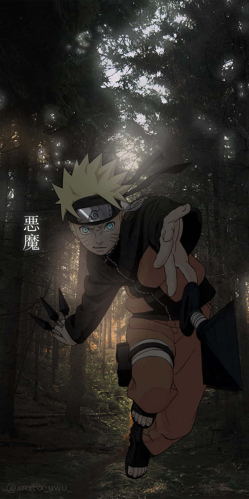 Kunai Silaha ya Naruto Aesthetic Phone Picha ya Ukuta