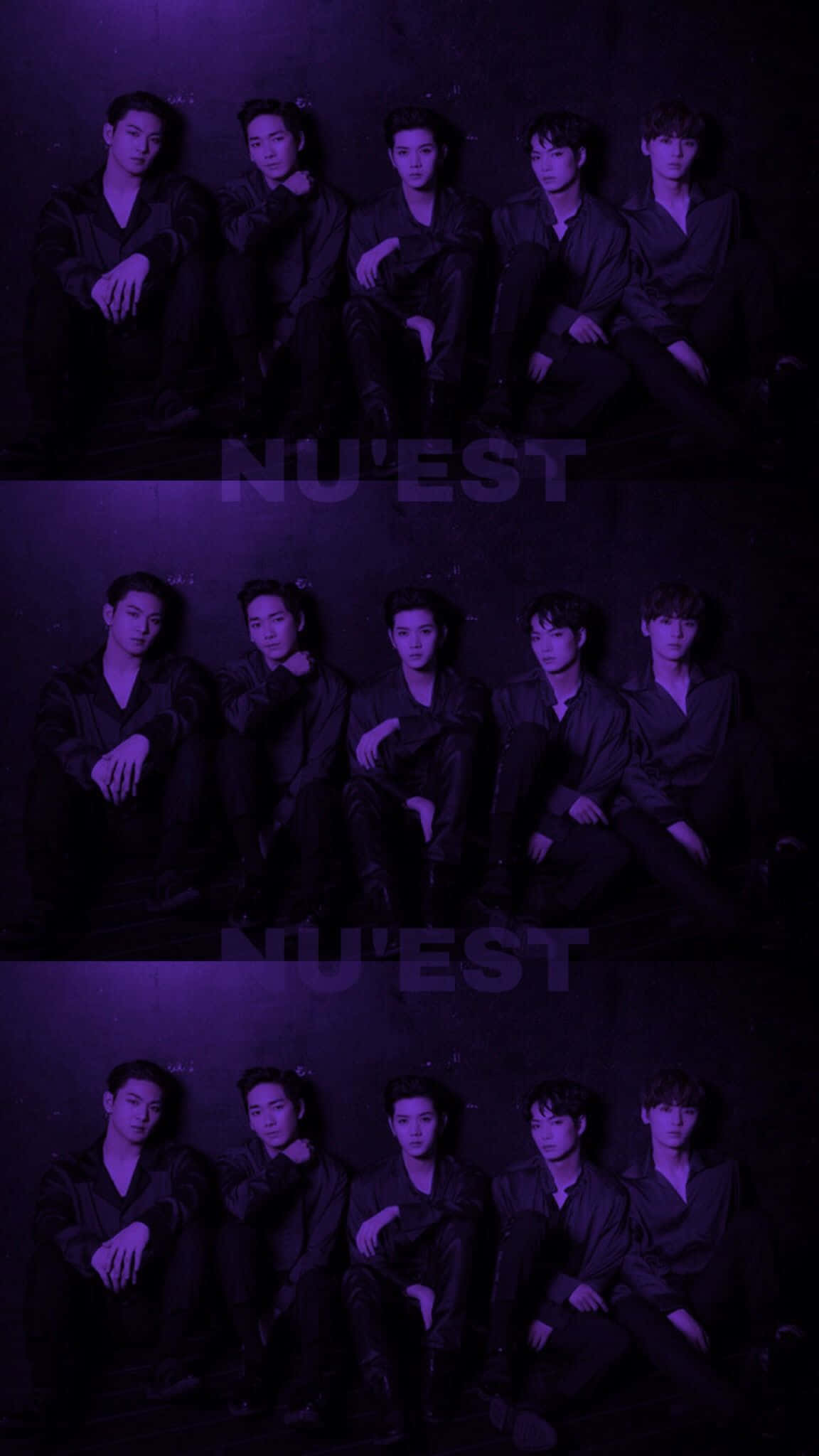 Kundi la Kpop Nuest la Zambarau Iliyokolea Picha ya Ukuta