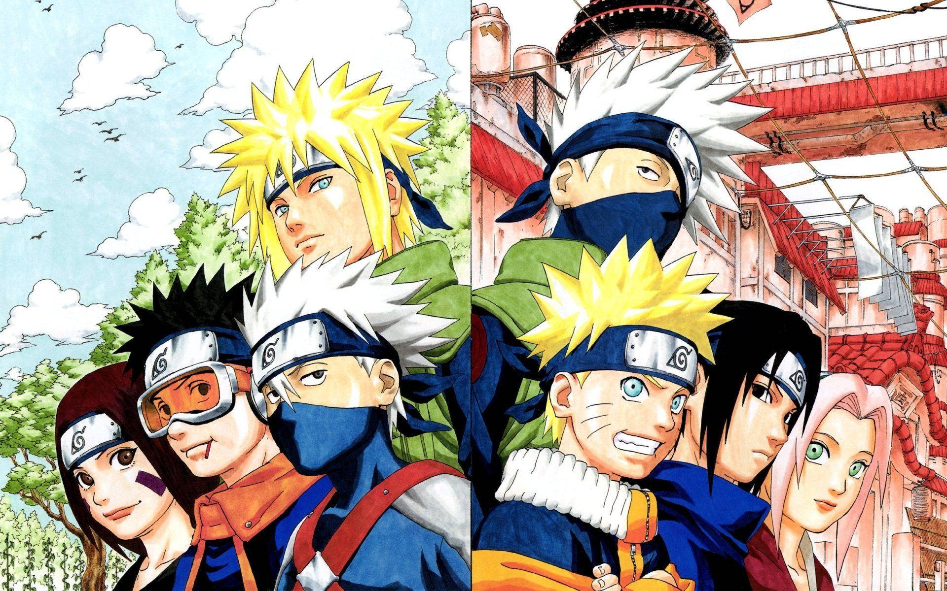 Kundi la Wahusika Wanaopendwa wa Naruto Picha ya Ukuta