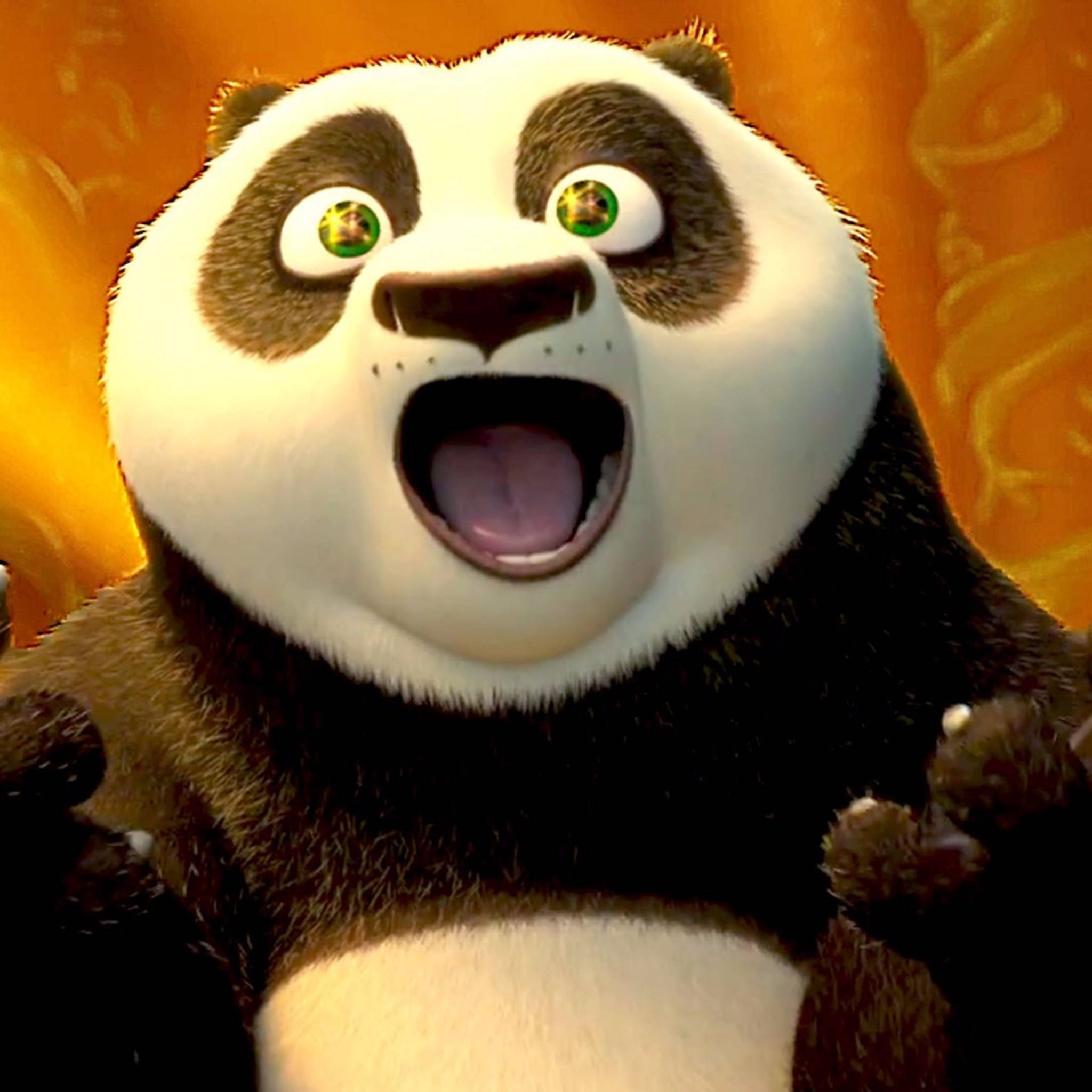 Kung Fu Panda Mwenye Furaha na Msisimko Picha ya Ukuta