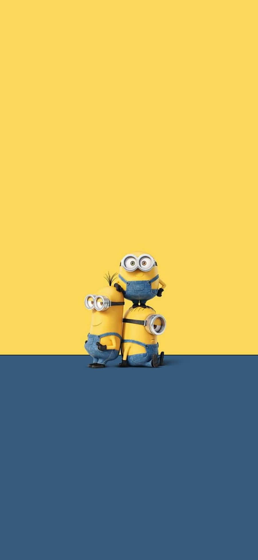 Minion ya Despicable Me ya Rangi ya Njano na Bluu iPhone Picha ya Ukuta
