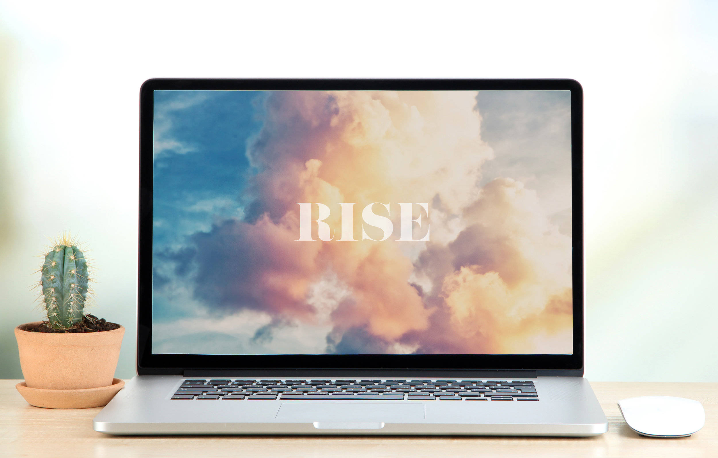 Kupanda Mawingu Aesthetic Laptop Ofisi Picha ya Ukuta