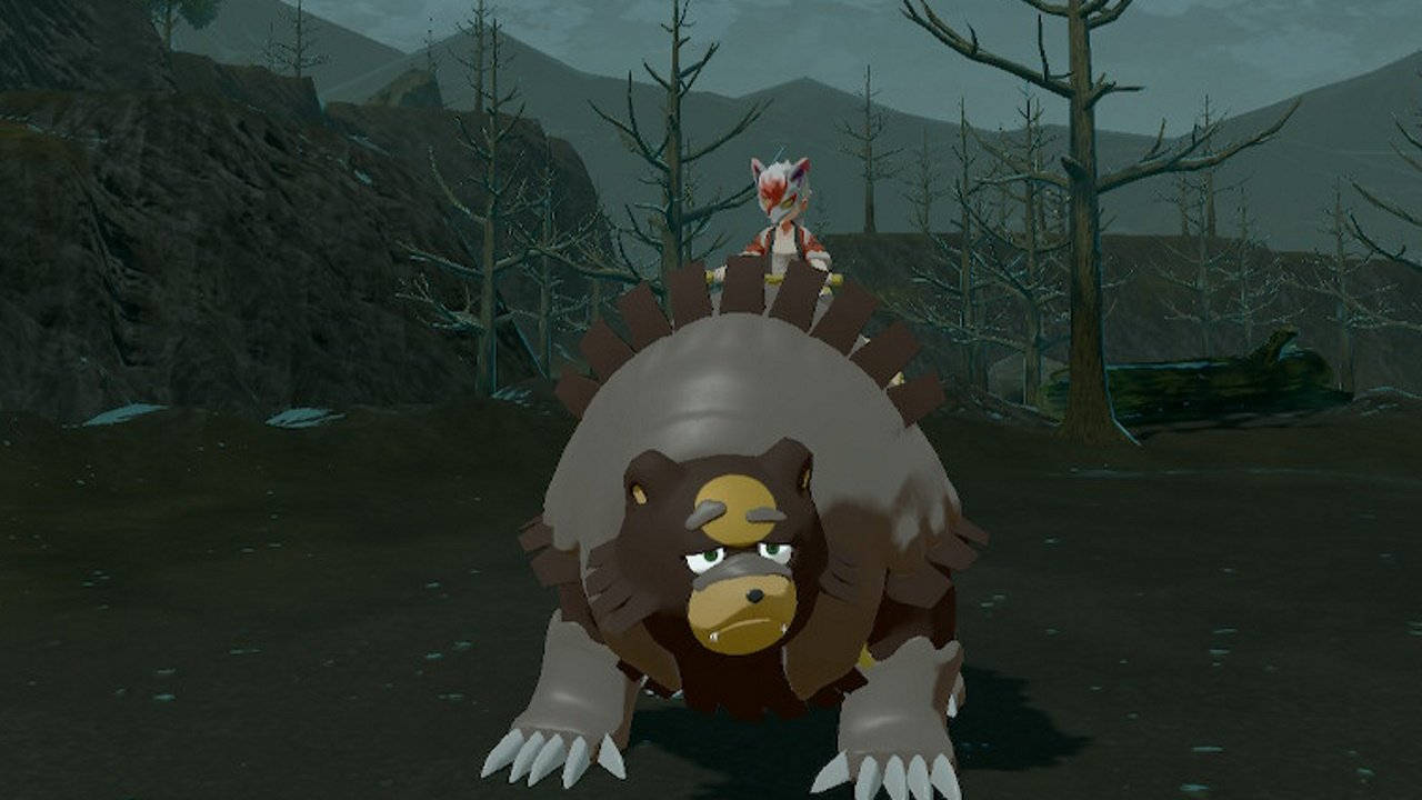 Kupanda Ursaluna Katika Mchezo wa Video wa Pokémon Picha ya Ukuta