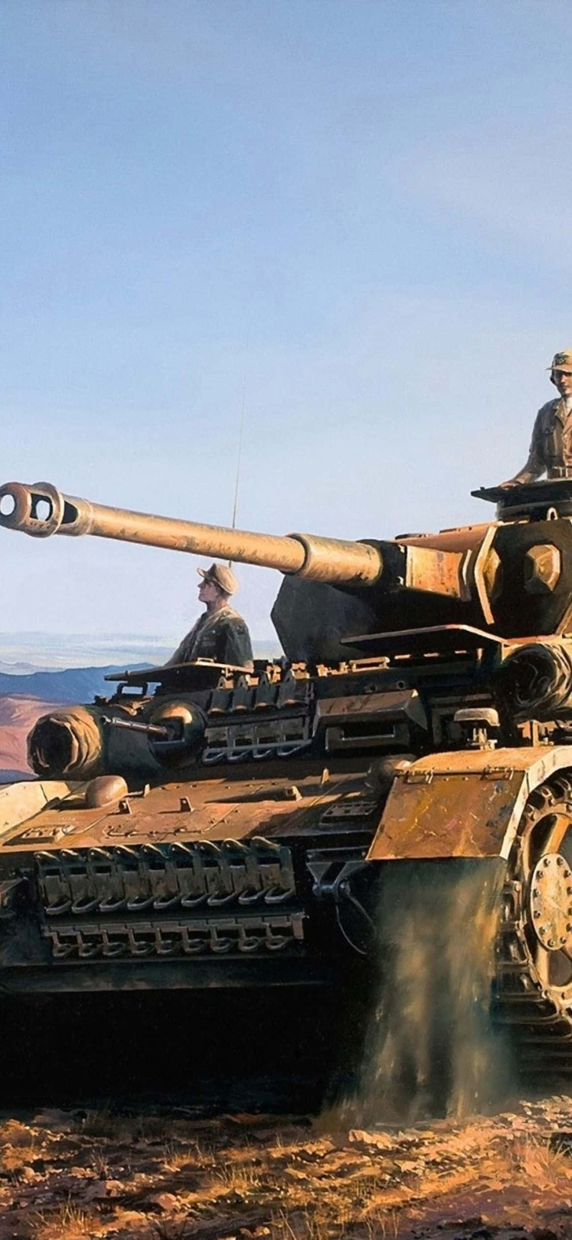 Dive underwater with your iPhone Xs and explore the world of tanks. Picha ya Ukuta
