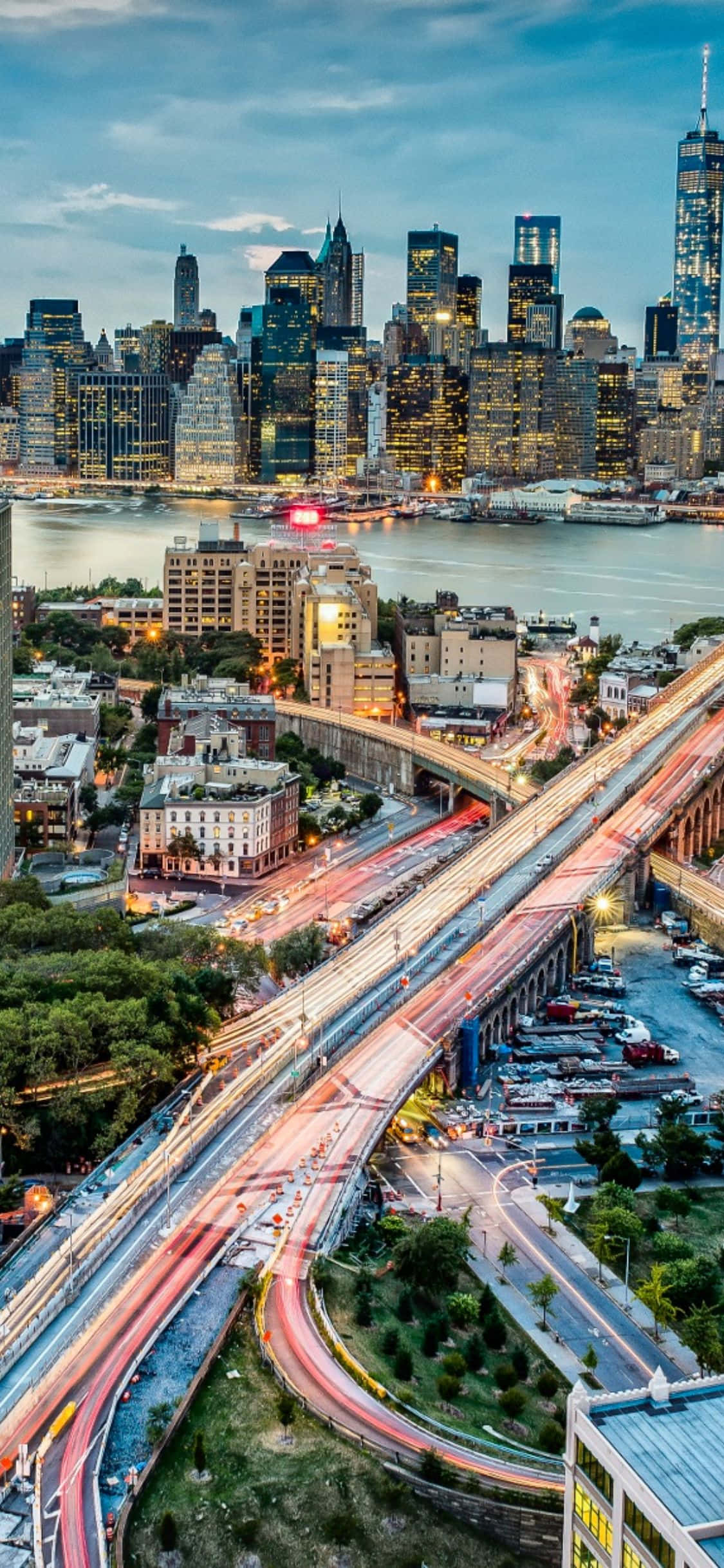 Kupiga Mwangaza wa New York City na iPhone X. Picha ya Ukuta