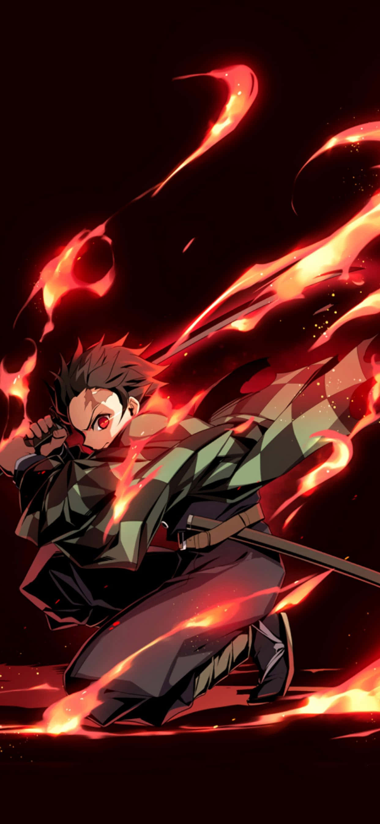 Kupumua Moto kutoka Anime Demon Slayer Picha ya Ukuta