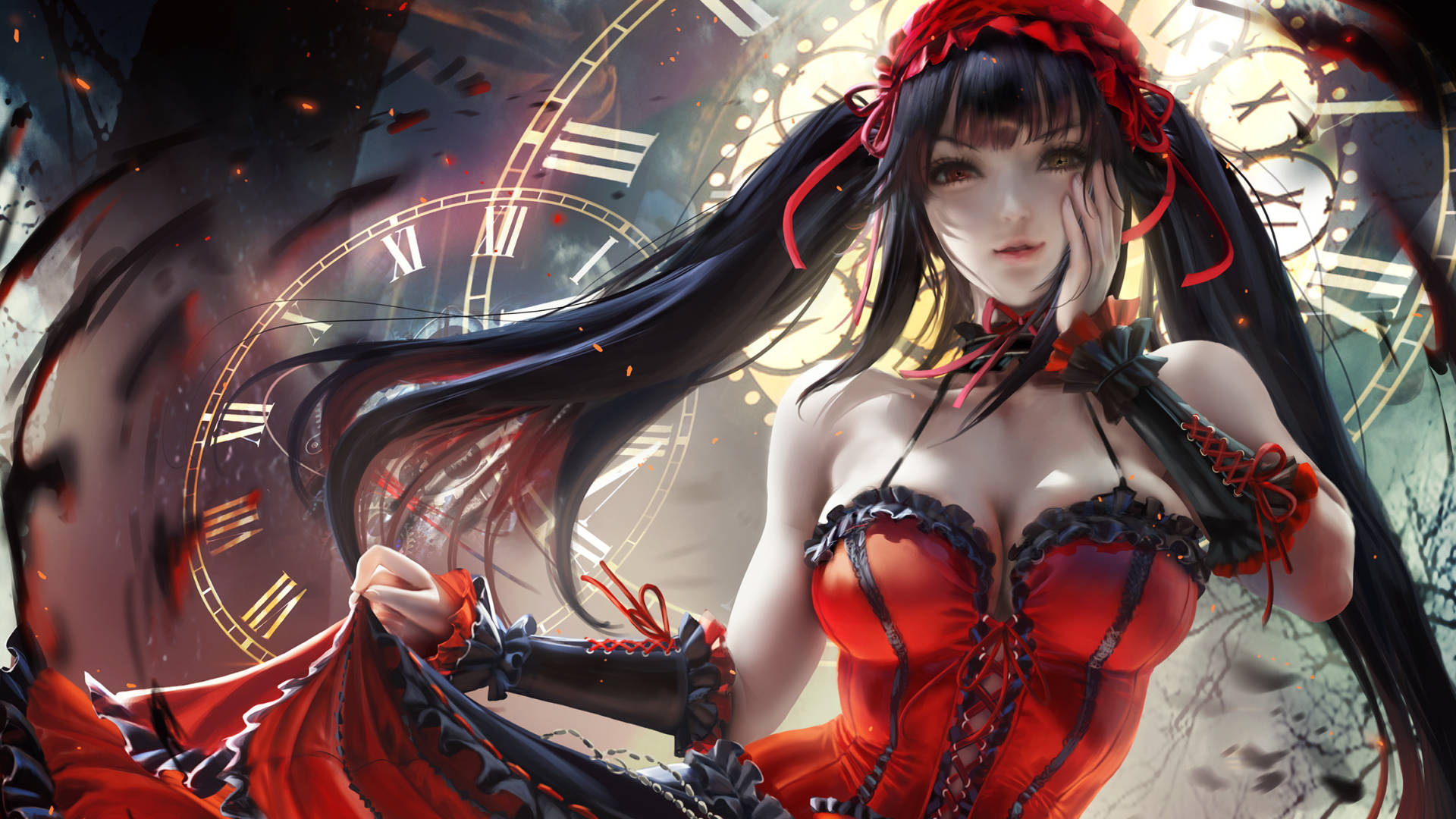 Kurumi Tokisaki Picha ya Anime ya Edgy Picha ya Ukuta
