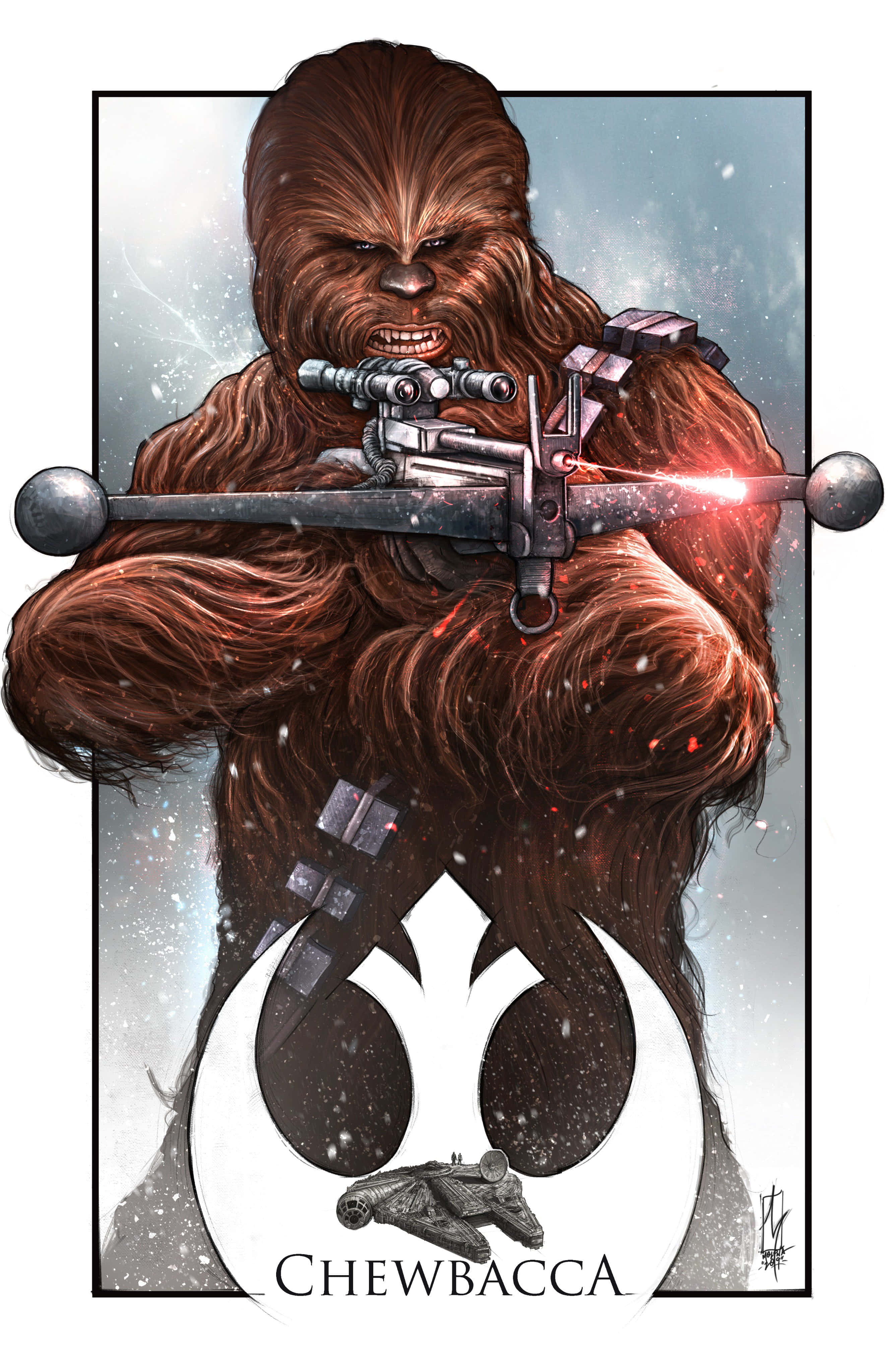 Kusafiri Galaxy na Wookiee Picha ya Ukuta