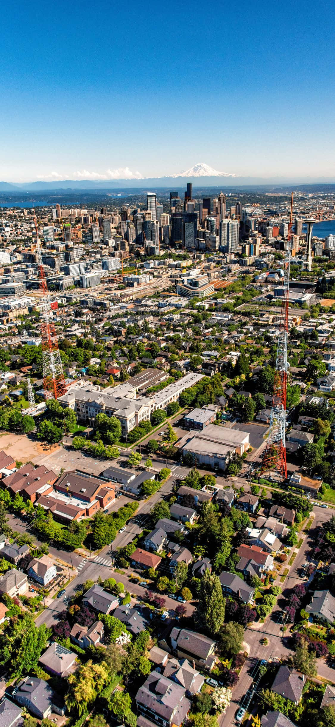 Kusaidia kwa uzuri wa Seattle kwenye iPhone X Picha ya Ukuta