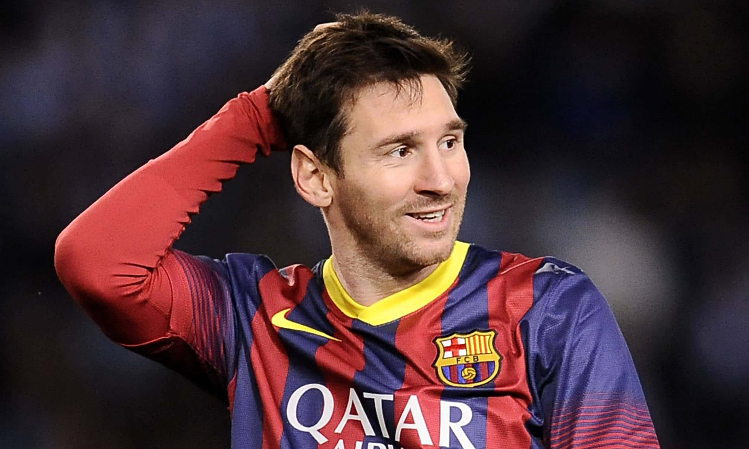 Kusaidia Macho ya Barcelona na Lionel Messi Picha ya Ukuta