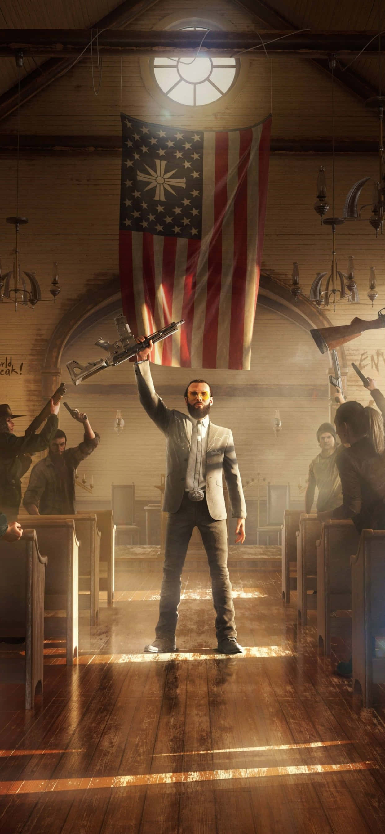 Kusaidia Mafanikio ya Kuvutia na iPhone Xs Max na Far Cry 5 Picha ya Ukuta
