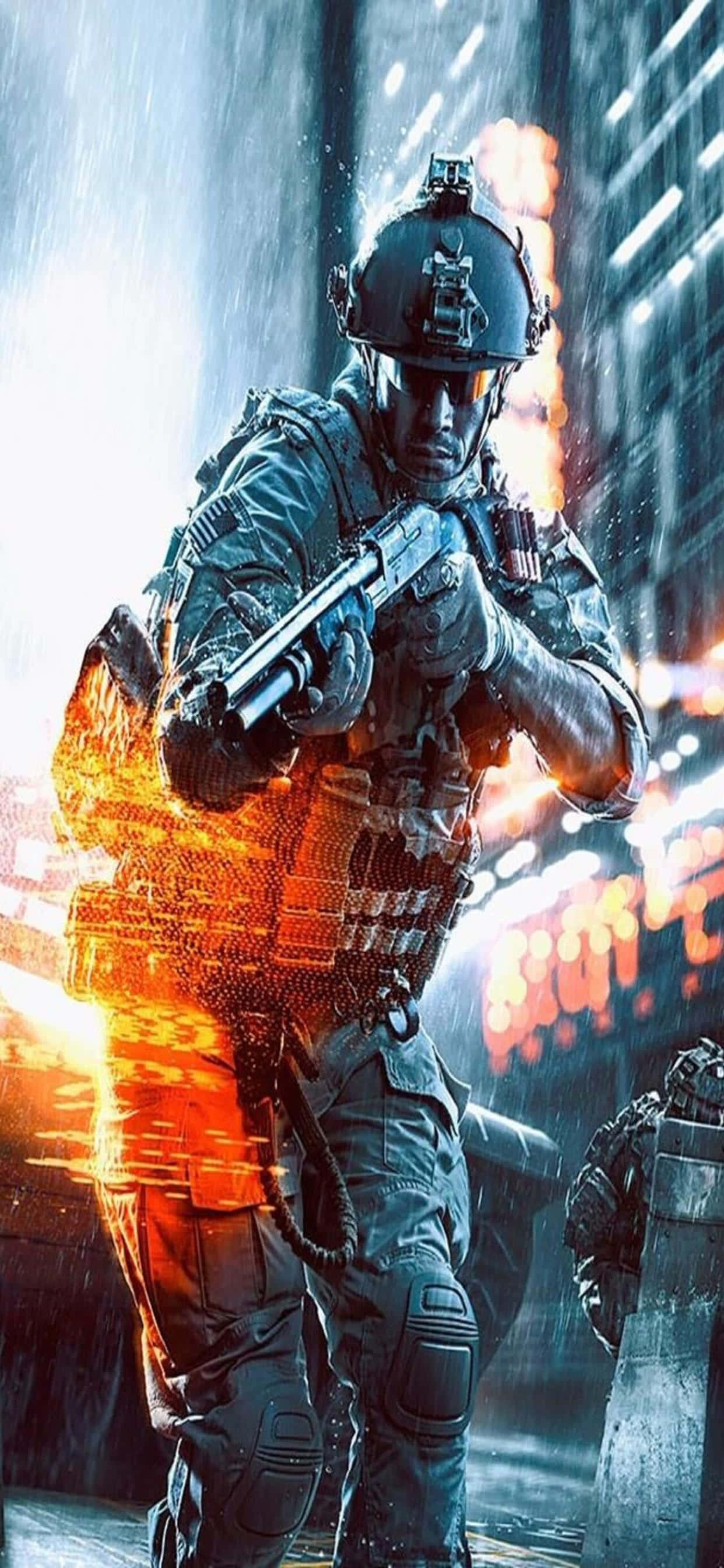 Kusaidia uzoefu wa mwisho wa michezo ya kubahatisha kwenye iPhone Xs Max na Battlefield 4 Picha ya Ukuta