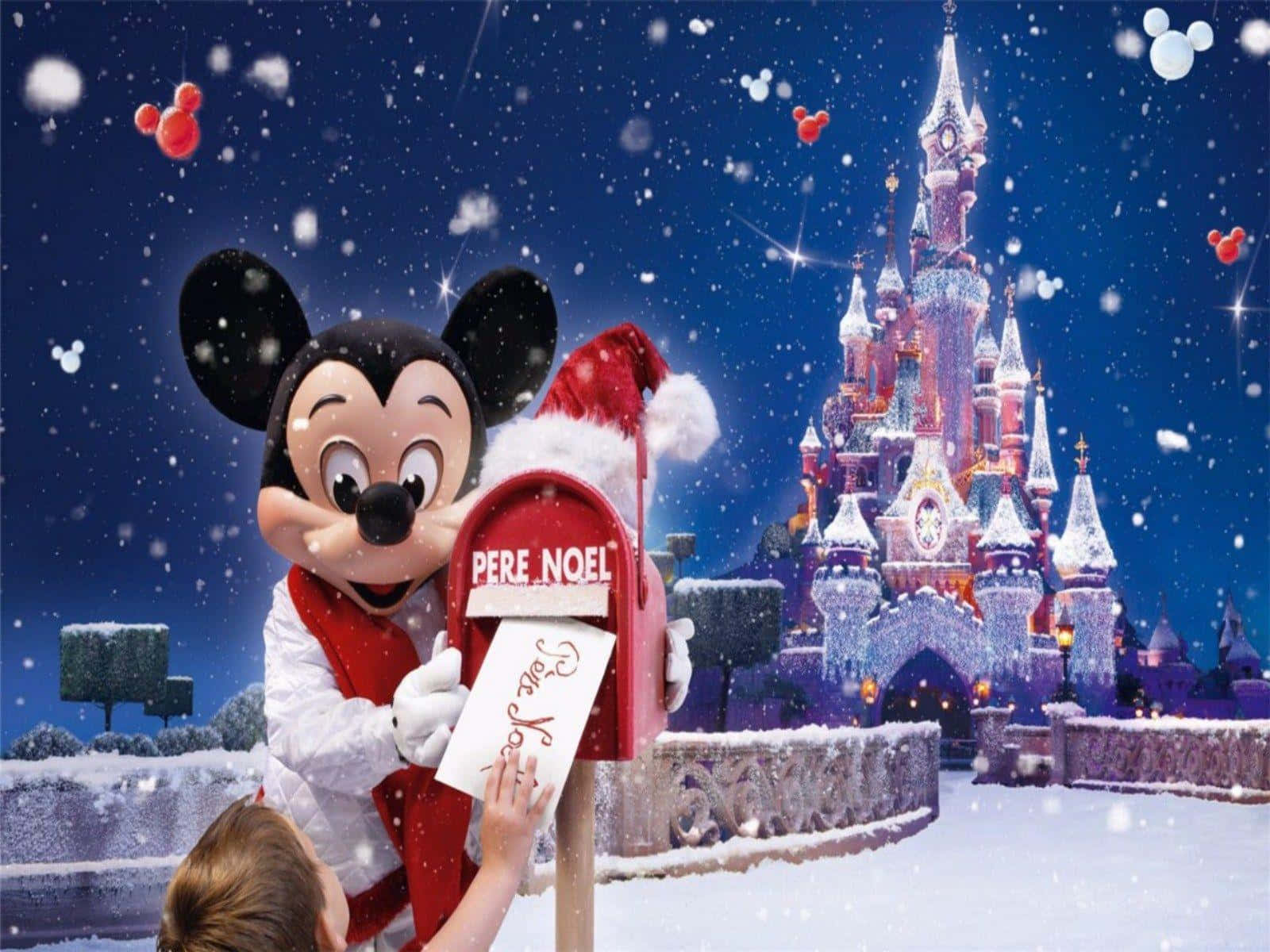 Kusherehekea Furaha ya Krismasi na Disney Picha ya Ukuta